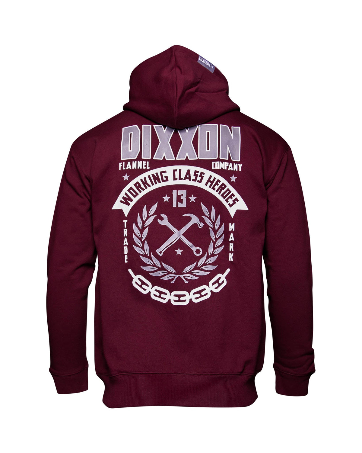 White & Gray Weld Zip Up Hoodie - Maroon - view 2