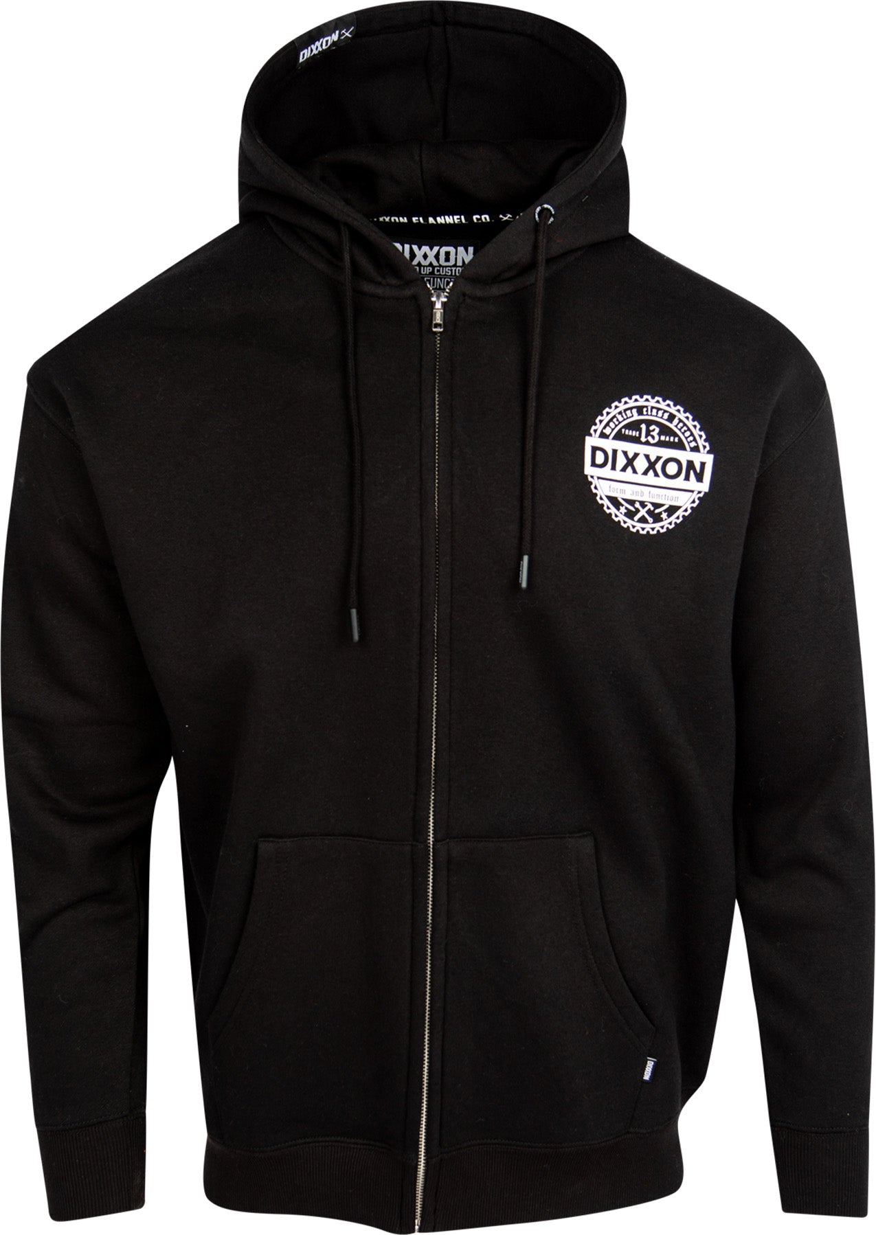 White Working Class Gear Zip Up Hoodie - Black - Dixxon Flannel Co.
