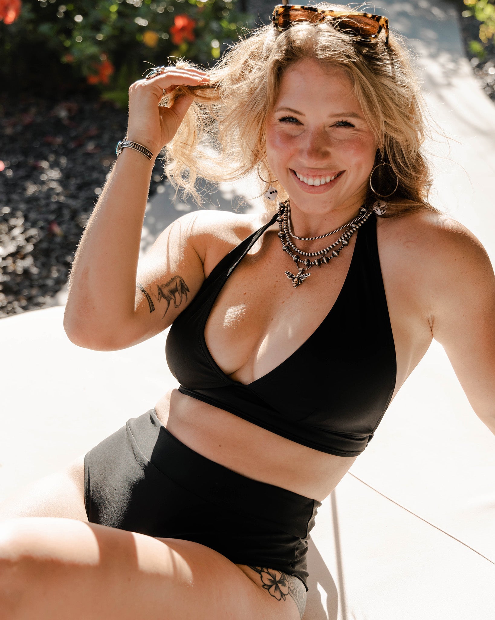 Women's Black Essential High Waisted Bikini Bottom - view 2