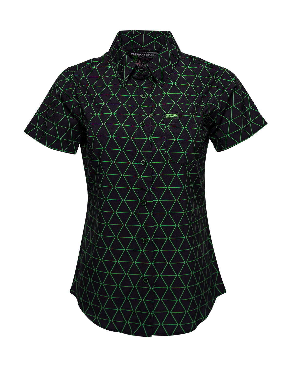 Women's Enigma Party Shirt - Black & Green - Dixxon Flannel Co. view 2