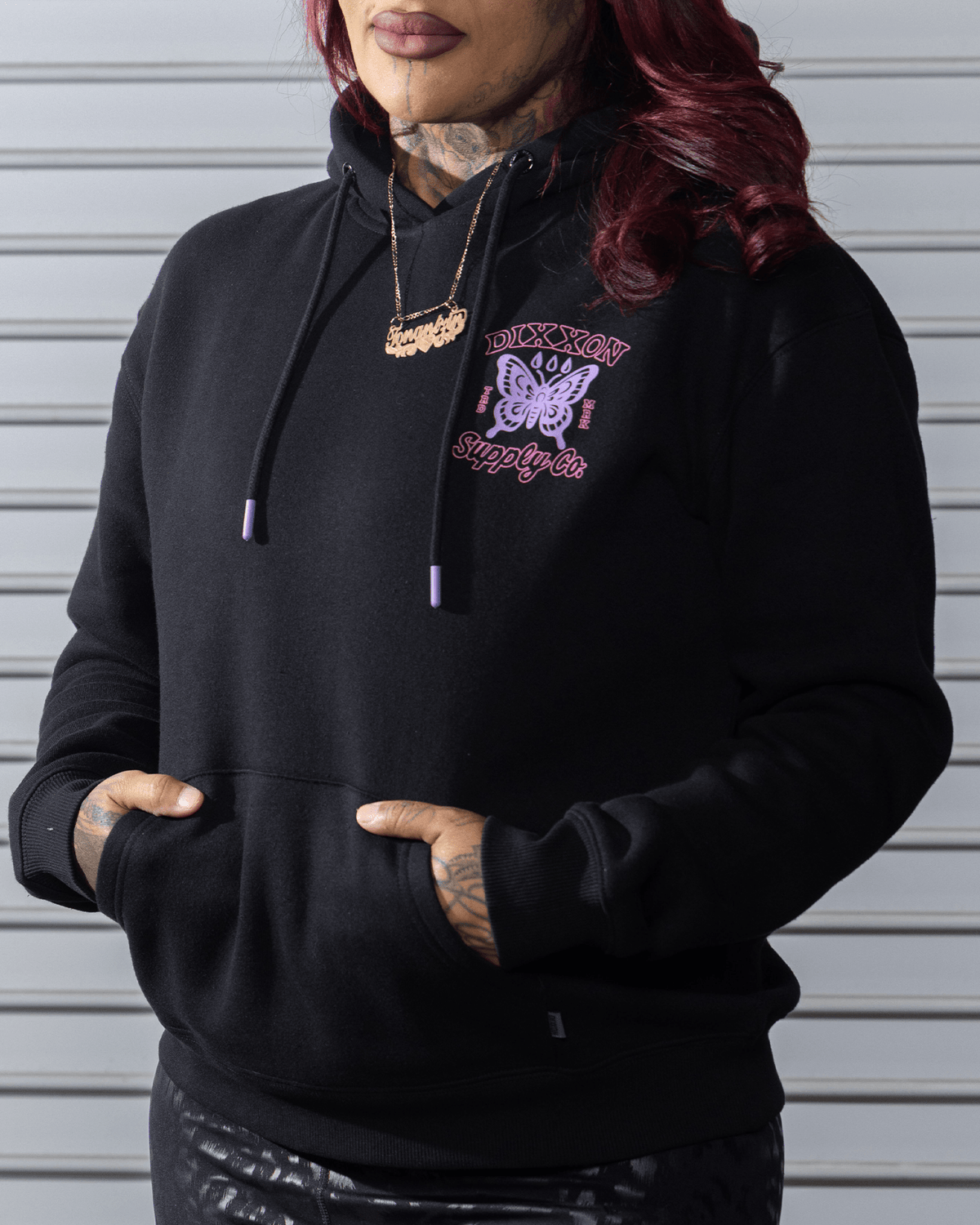 Women's Mariposa Pullover Hoodie - Black - Dixxon Flannel Co. view 6