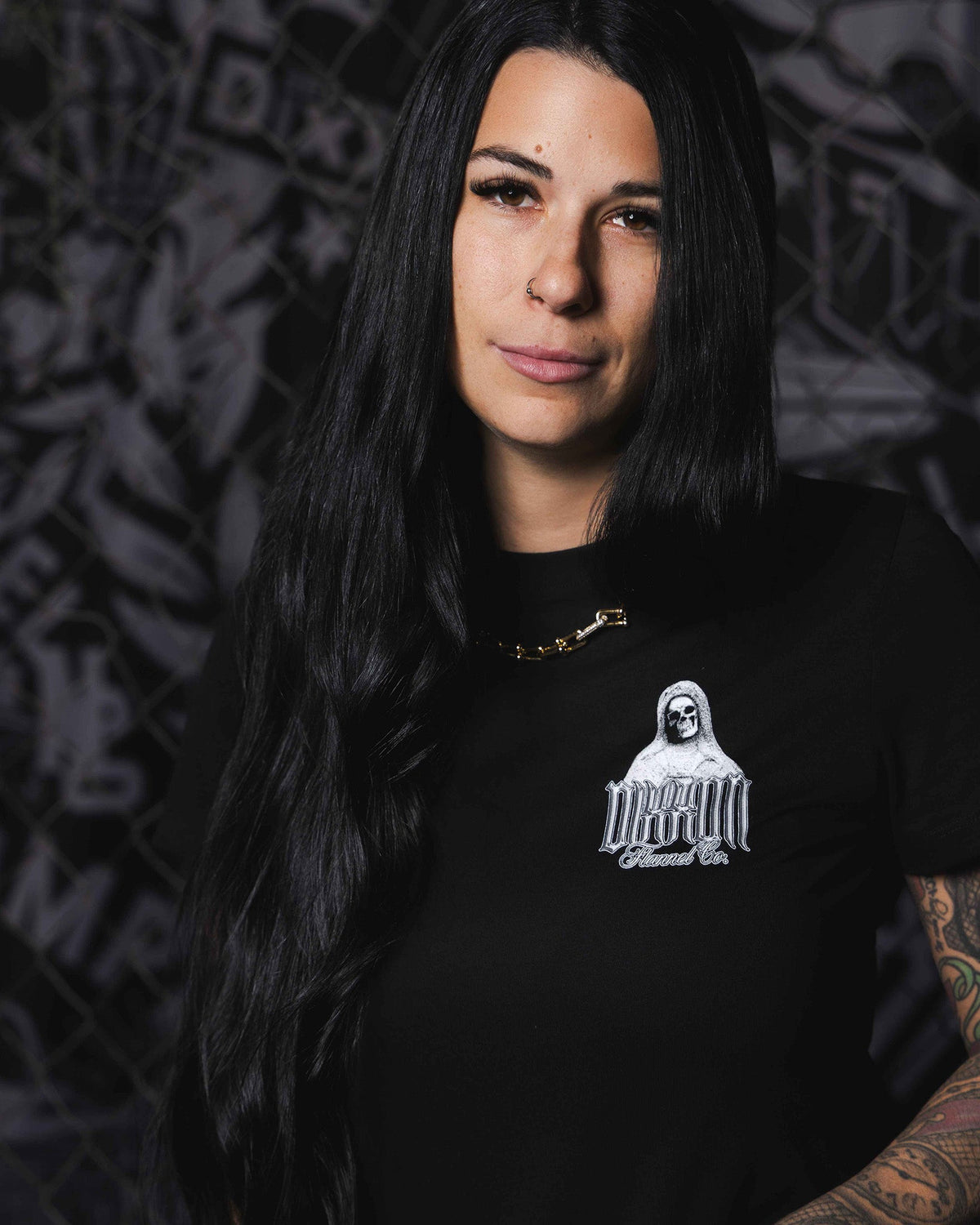 Women's Our Lady Fitted Tee - Black - Dixxon Flannel Co. view 3