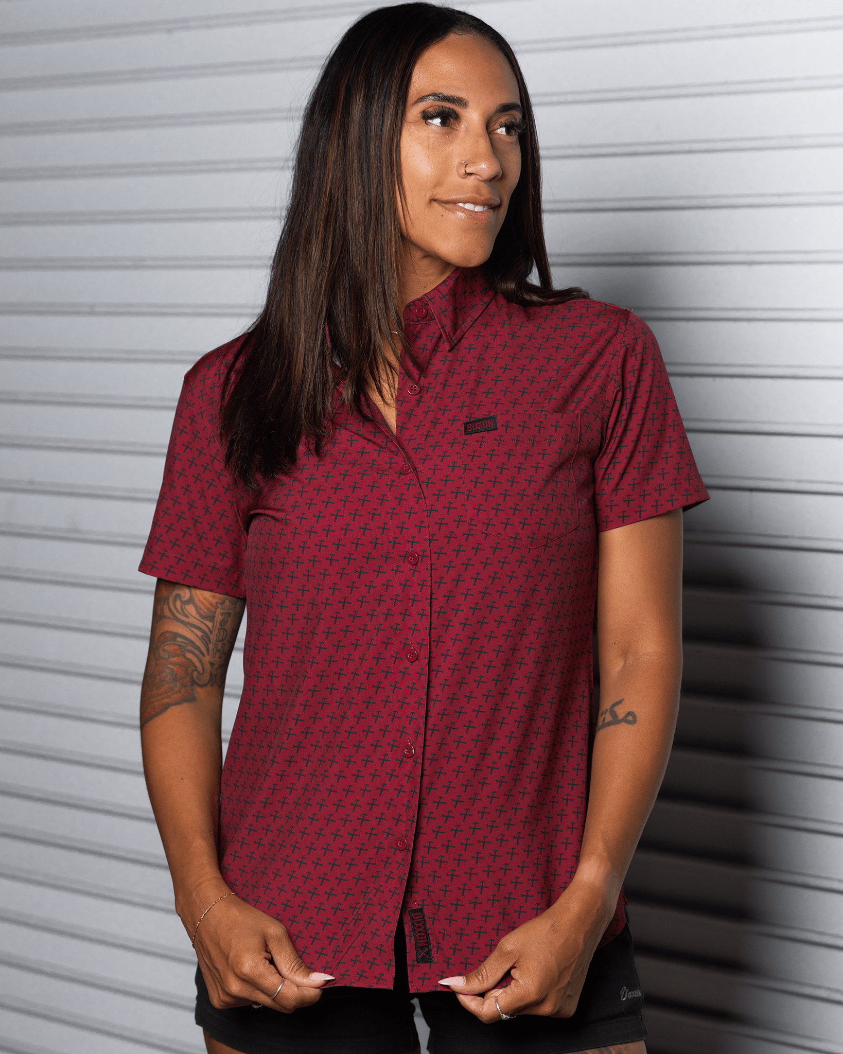 Women's Party Hammers Party Shirt - Maroon & Black - Dixxon Flannel Co.