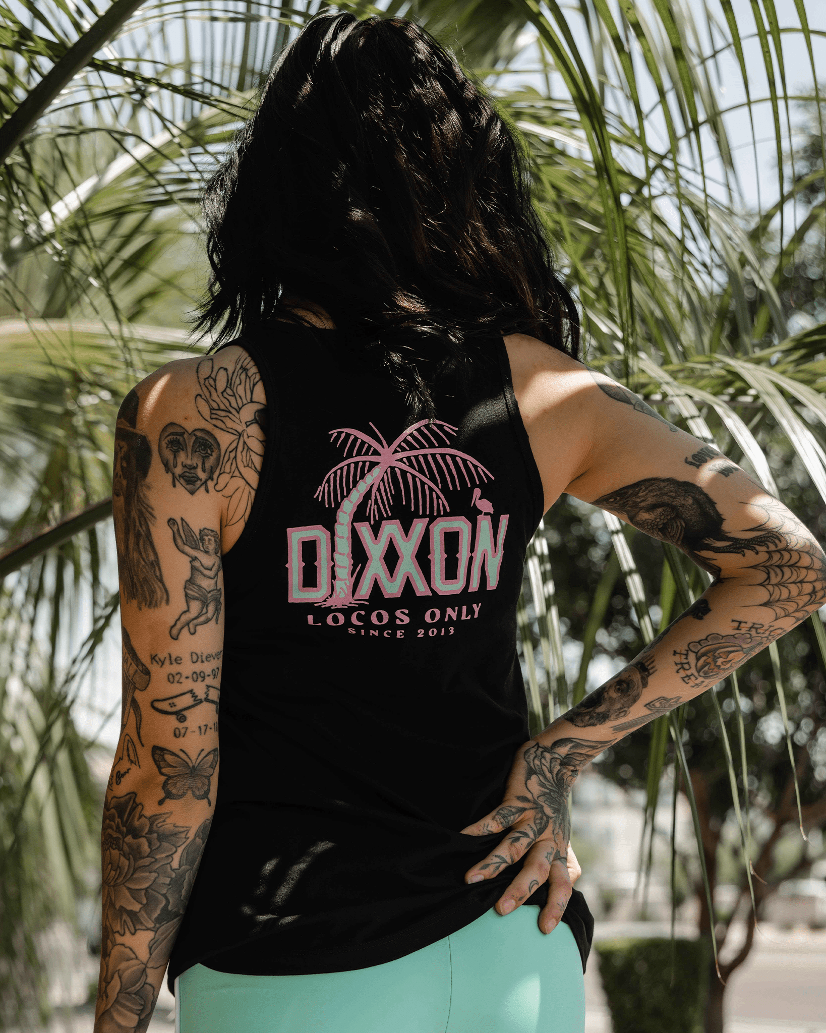Women's Pink Locos Flowy Tank - Black - Dixxon Flannel Co.