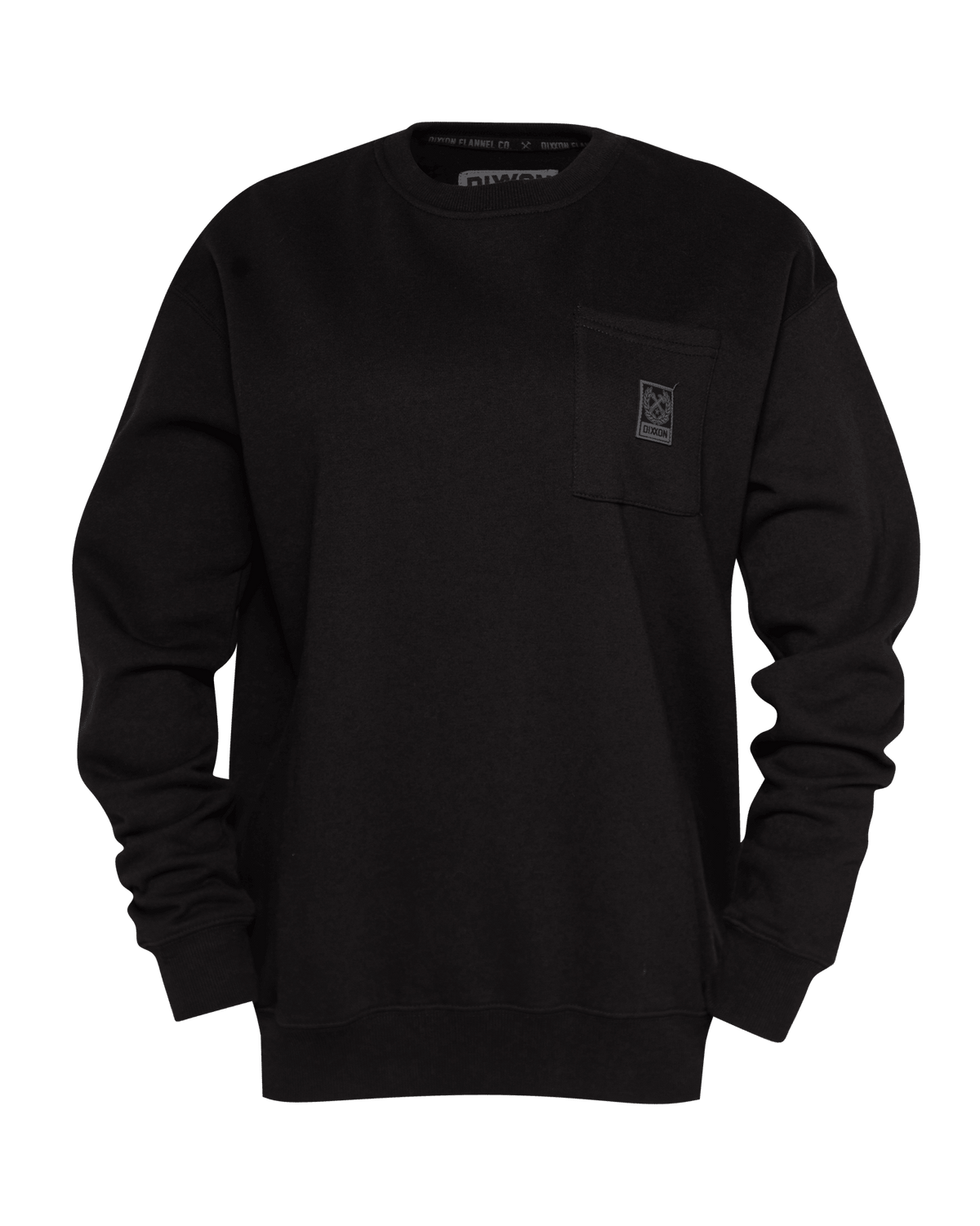 Women's Pocket Crewneck Sweatshirt - Black - Dixxon Flannel Co. view 2
