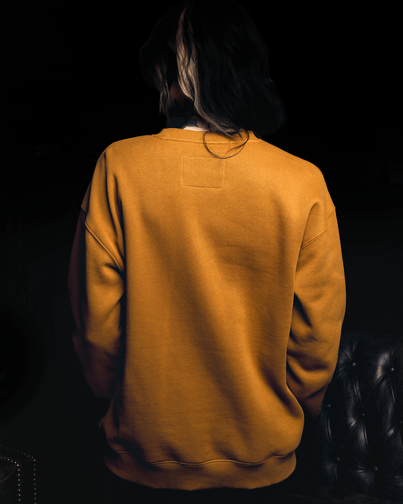 Women's Pocket Crewneck Sweatshirt - Camel - Dixxon Flannel Co. view 4