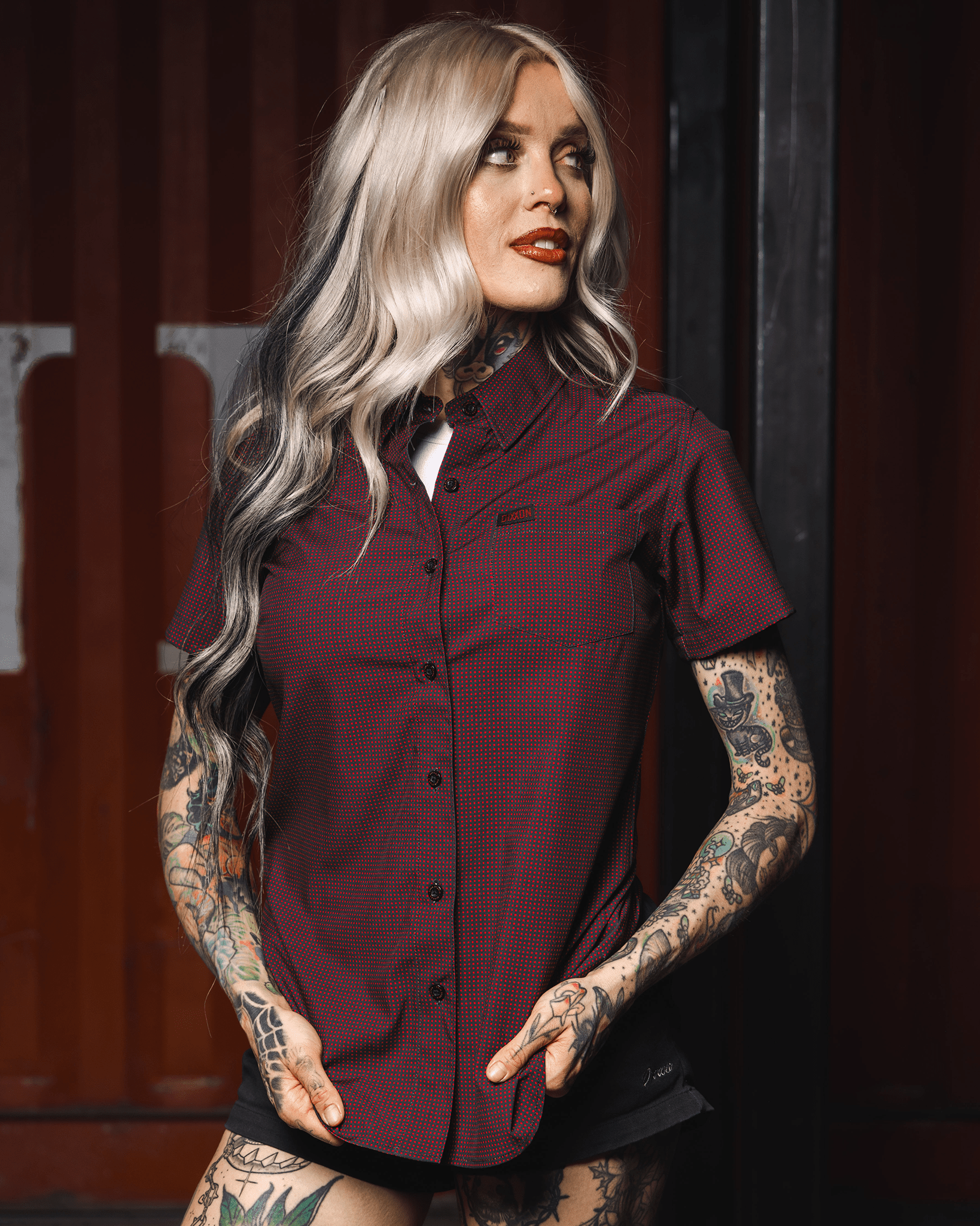 Women's Simple Mind Party Shirt - Black & Red - Dixxon Flannel Co.