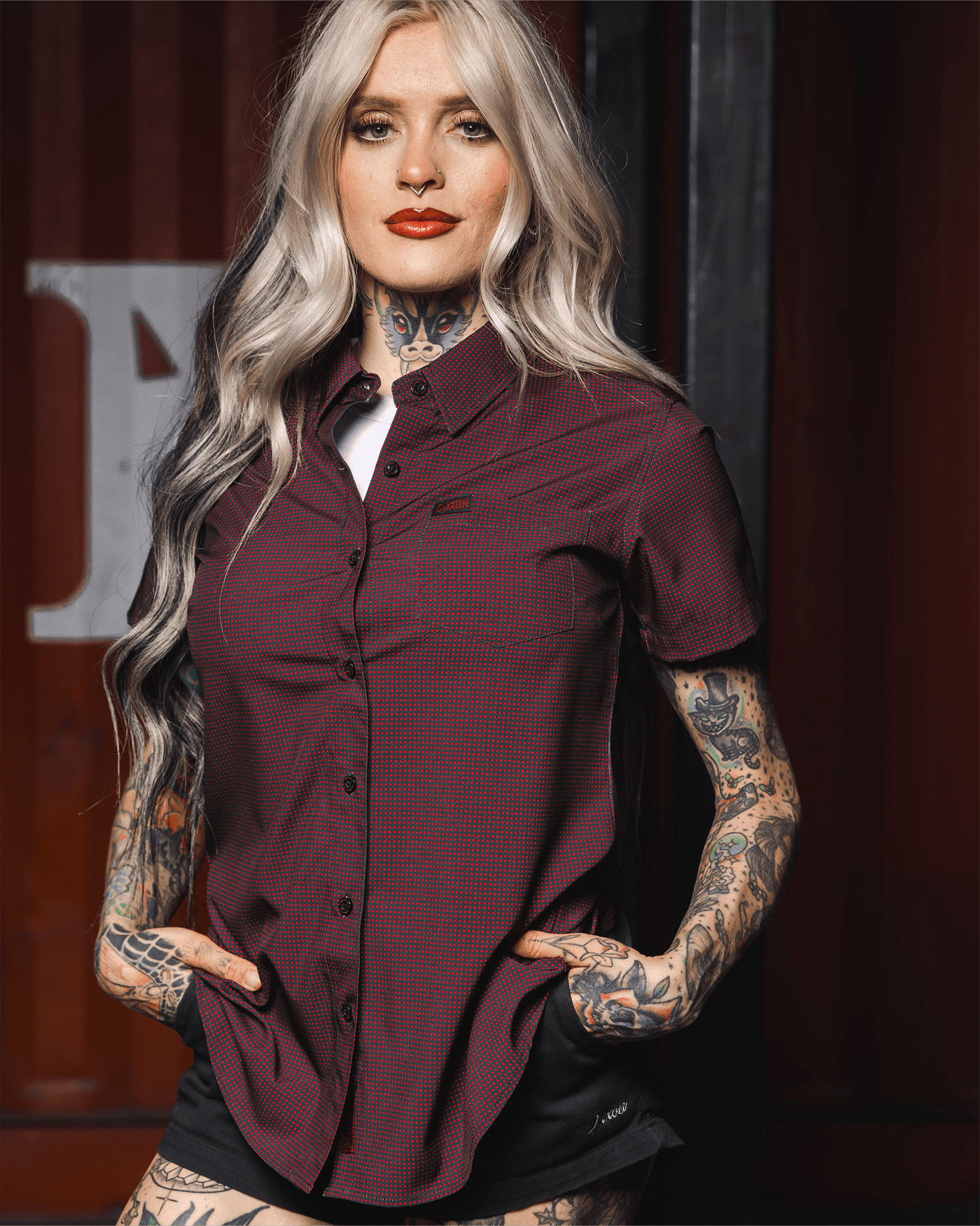 Women's Simple Mind Party Shirt - Black & Red - Dixxon Flannel Co.