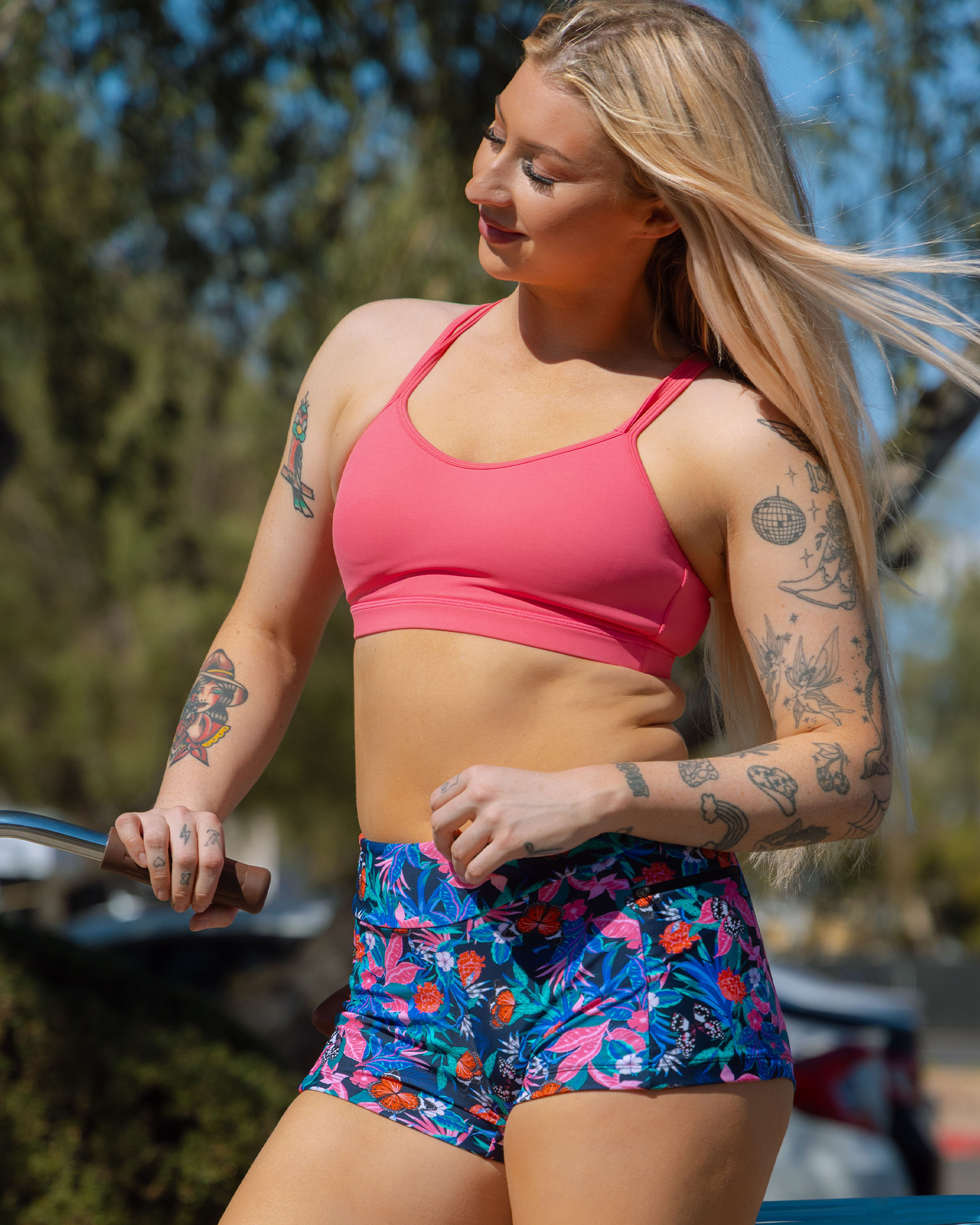 Women's Switchback Sports Bra - Pink & Orange - Dixxon Flannel Co.