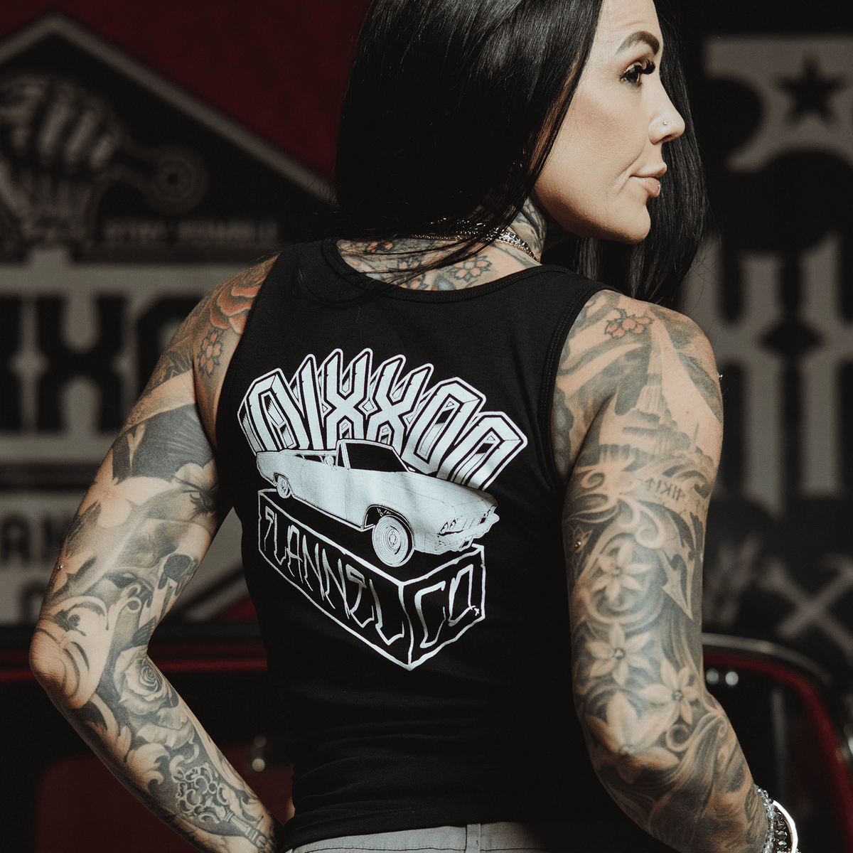 Women's White Block Fitted Tank - Black | Dixxon Flannel Co.