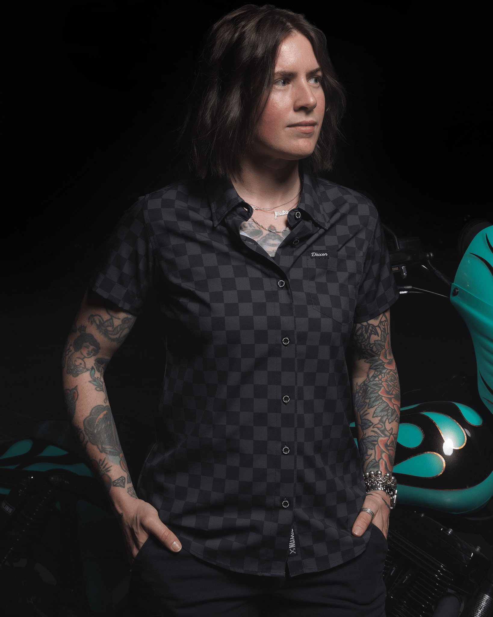 Women's Winner's Circle Party Shirt - Black & Gray - Dixxon Flannel Co.