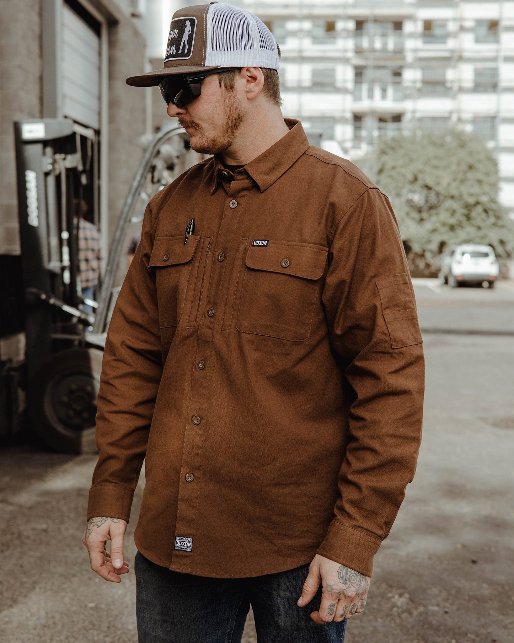 WorkForce Long Sleeve Work Shirt - Brown - Dixxon Flannel Co.