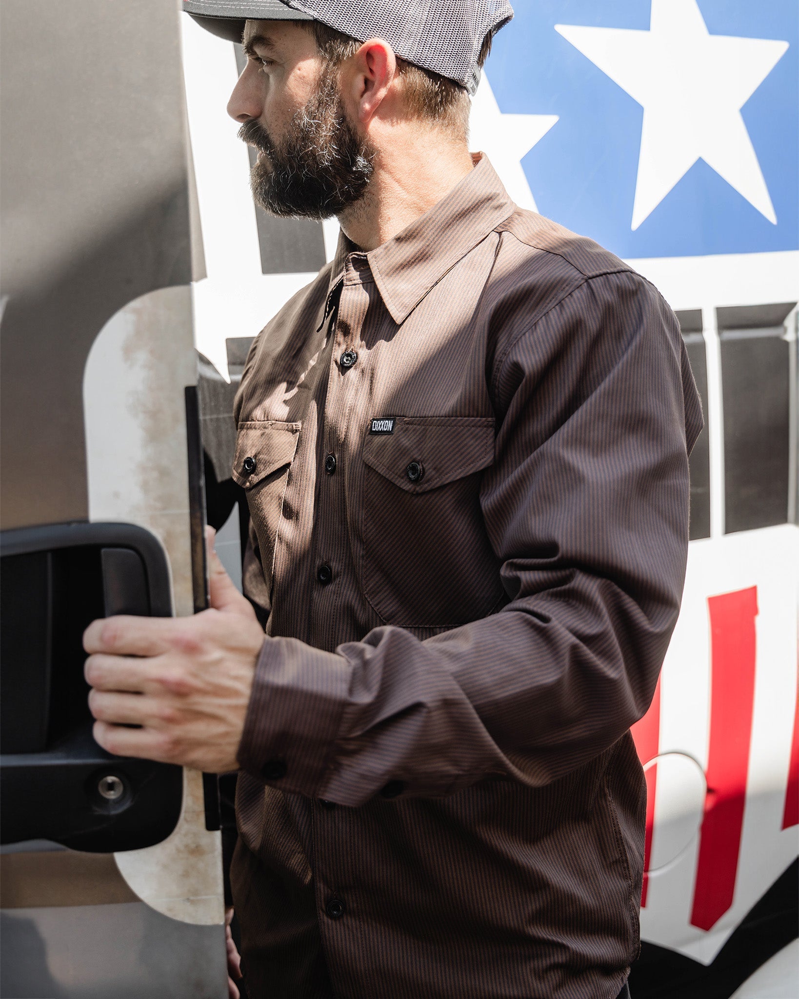 WorkForce Long Sleeve Work Shirt - Brown & Black - Dixxon Flannel Co.