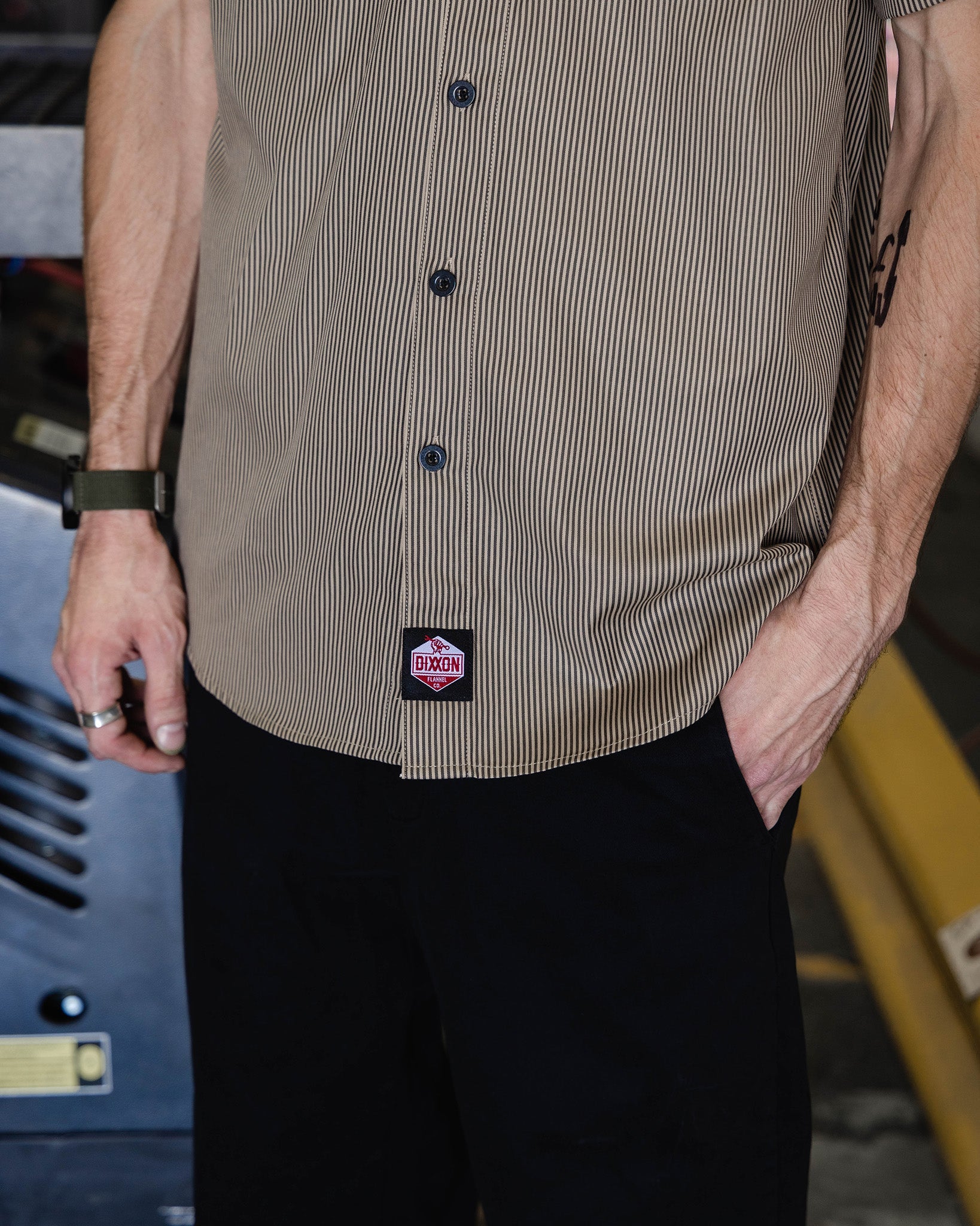 WorkForce Short Sleeve Work Shirt - Khaki & Black - Dixxon Flannel Co.