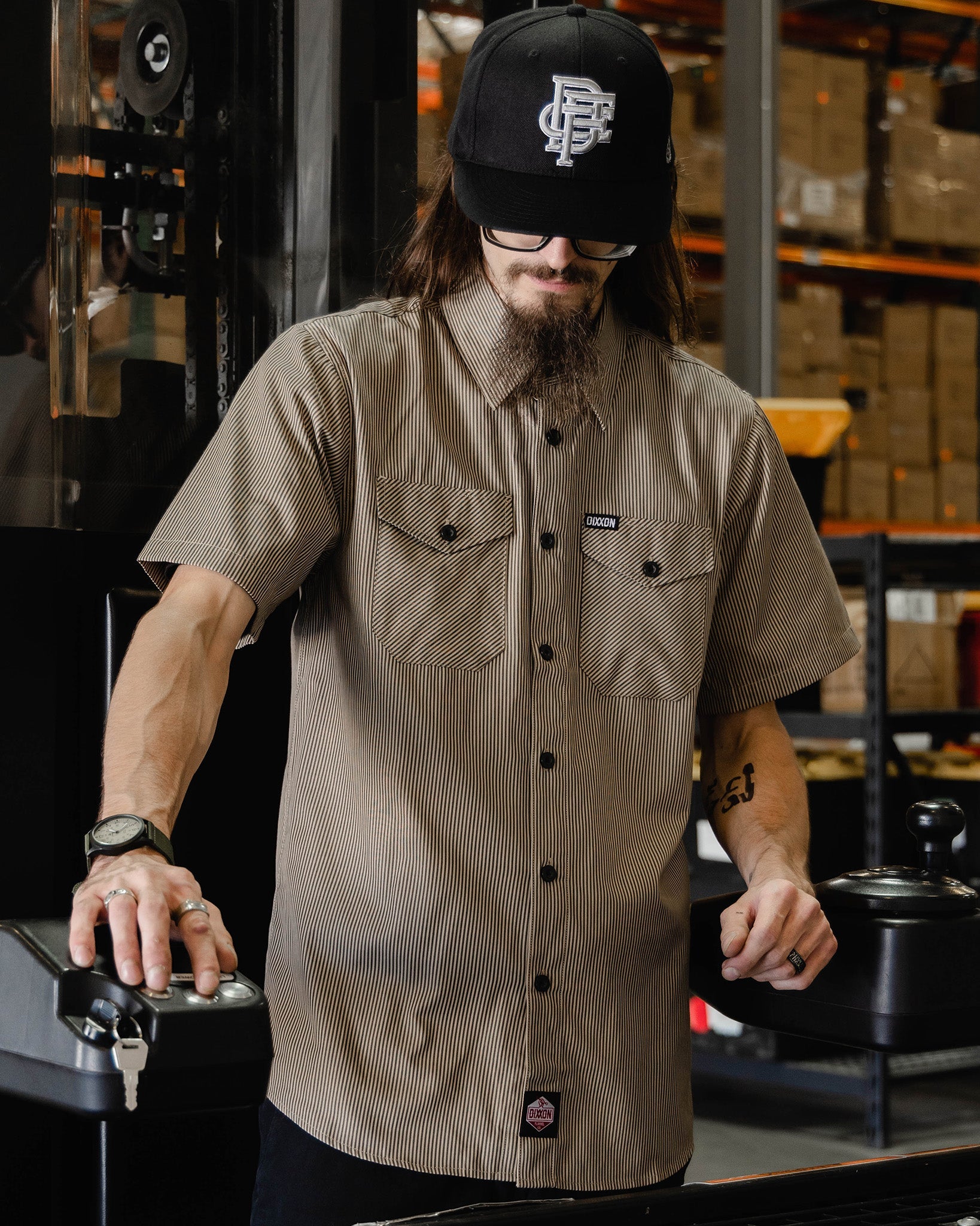 WorkForce Short Sleeve Work Shirt - Khaki & Black - Dixxon Flannel Co.