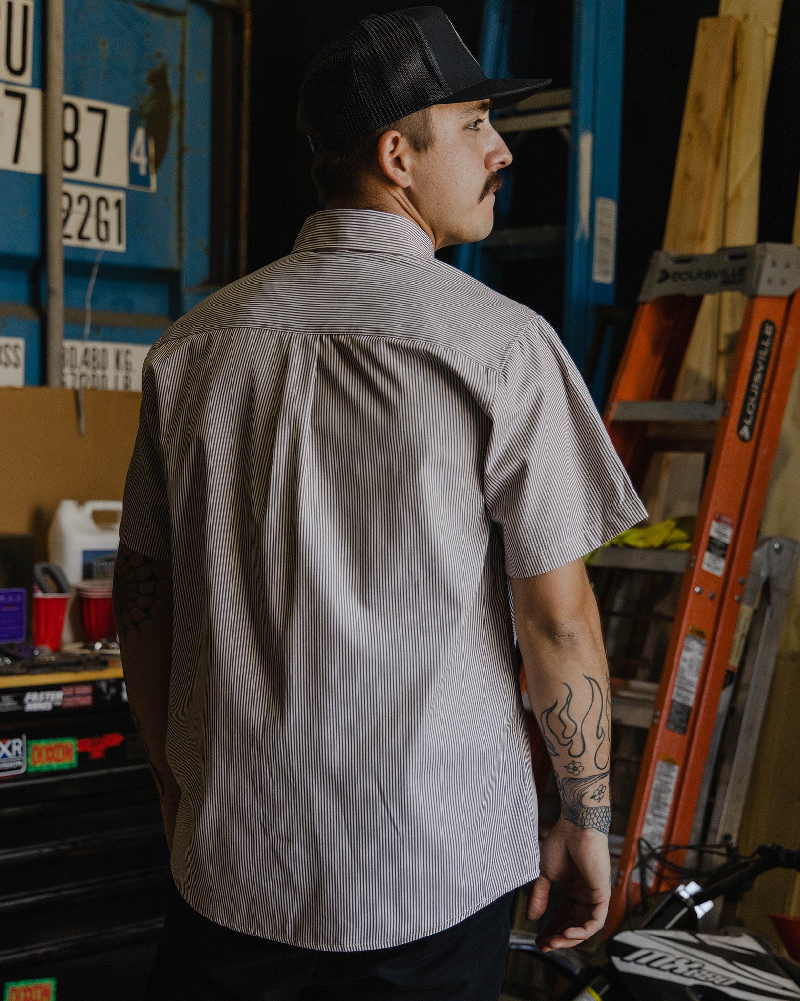 WorkForce Short Sleeve Work Shirt - White & Brown - Dixxon Flannel Co.