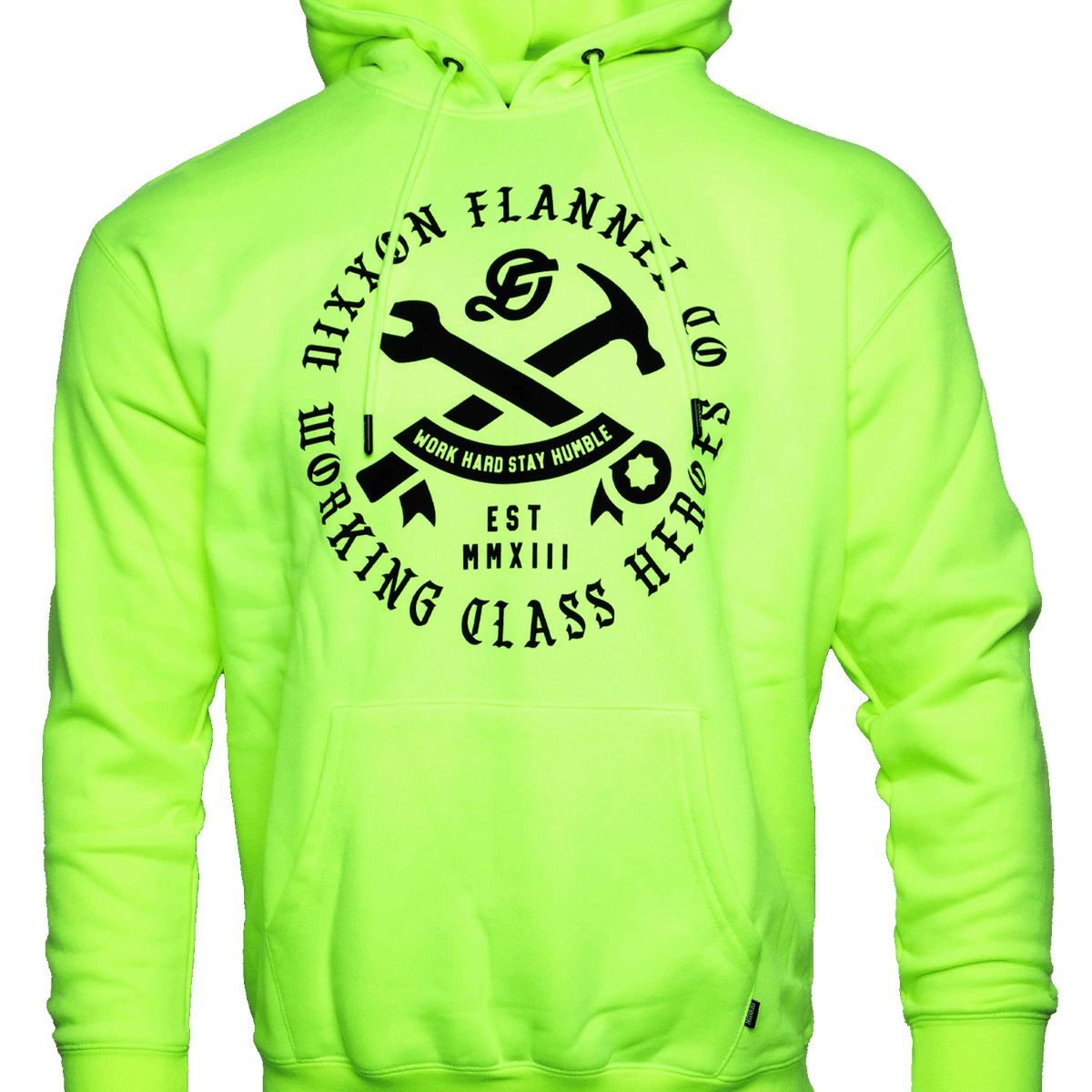 Dixxon Hi-Vis Hoodie - Yellow: Working Class Heroes | 2025 Dixxon Hi-Vis Hoodie - Yellow: Working Class Heroes | 2025