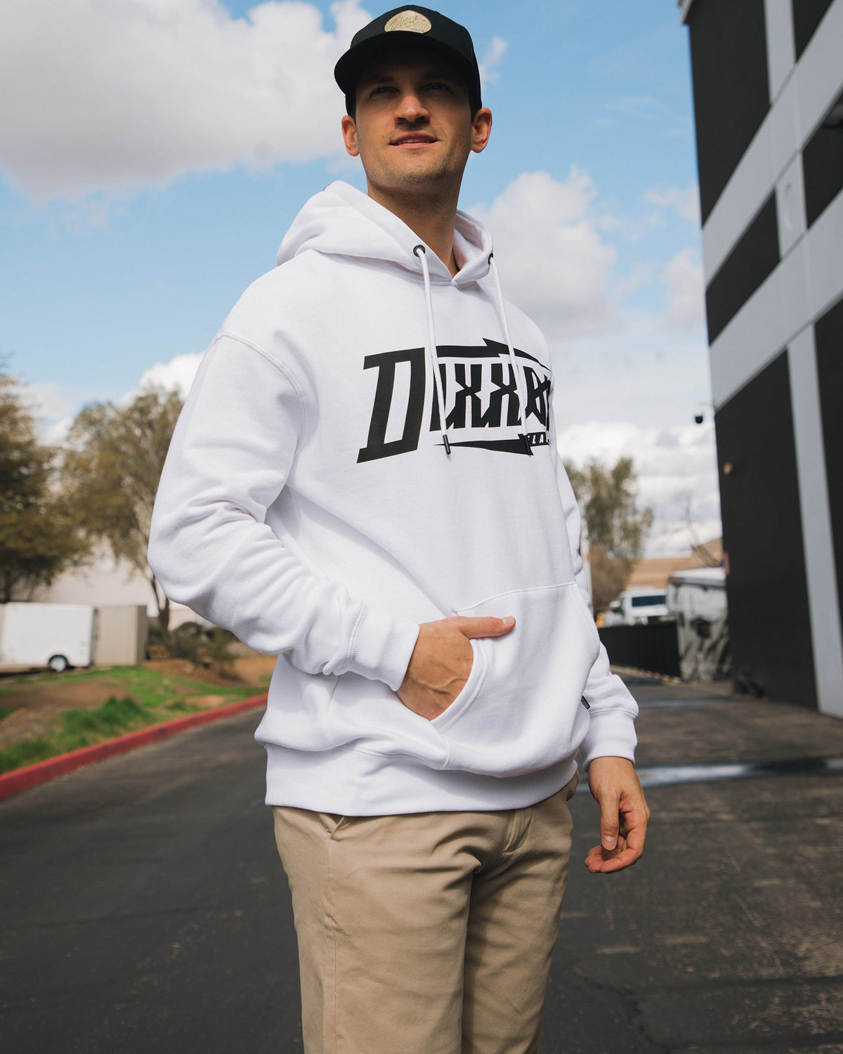Black Bolt Pullover Hoodie - White - view 3