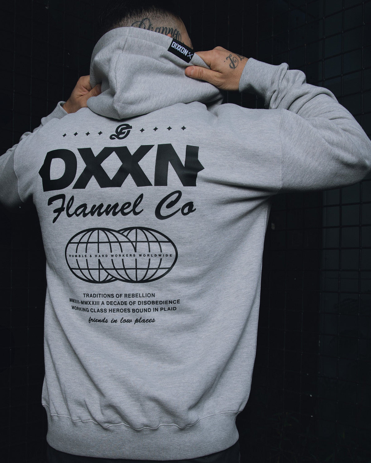 Black Tech Zip Up Hoodie - Heathered Gray - view 1