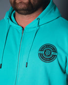 Black Work Hard Badge Zip Up - Tiffany - Dixxon Flannel Co.