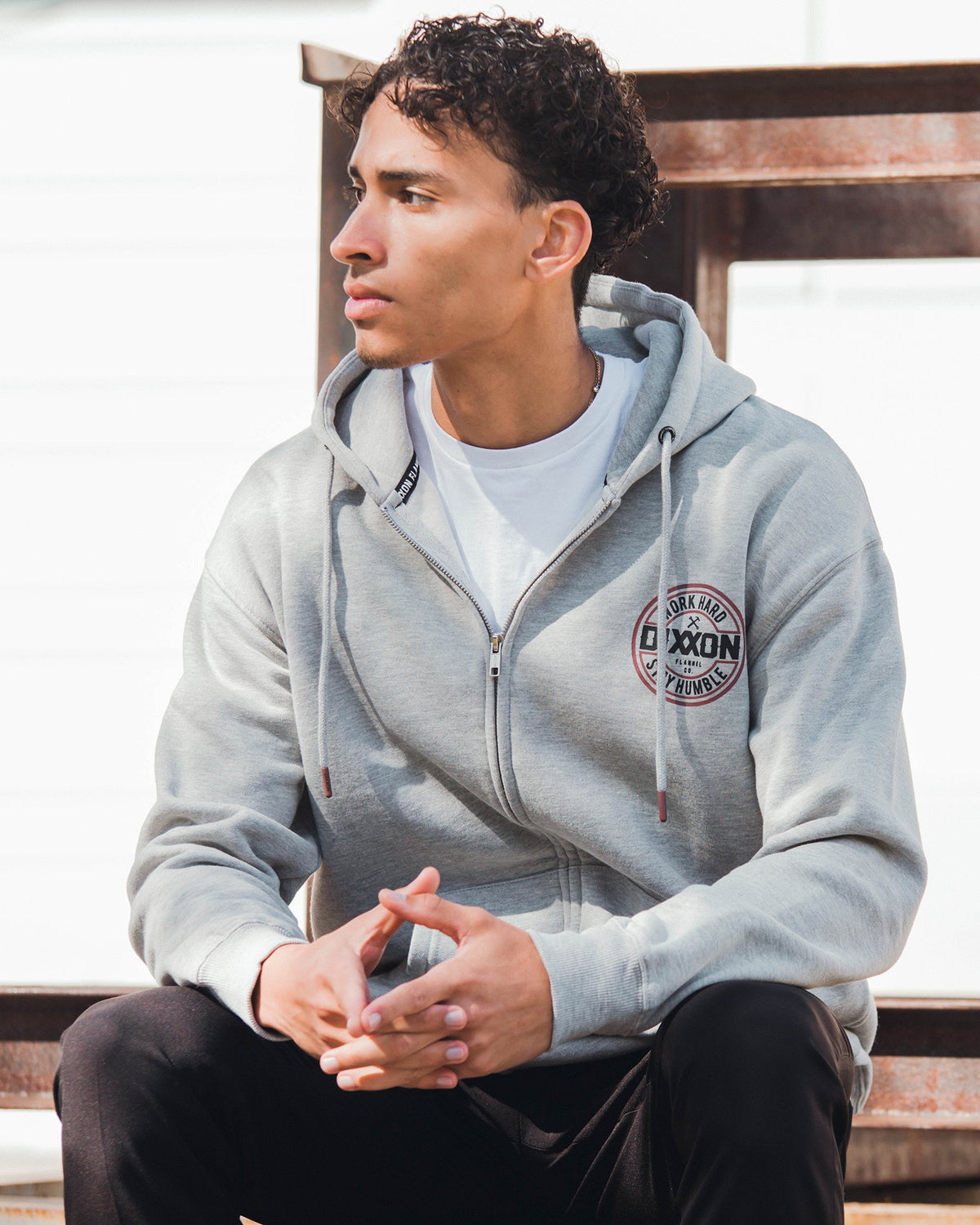 Brown & Black Corpo Zip Up - Heathered Gray - view 3