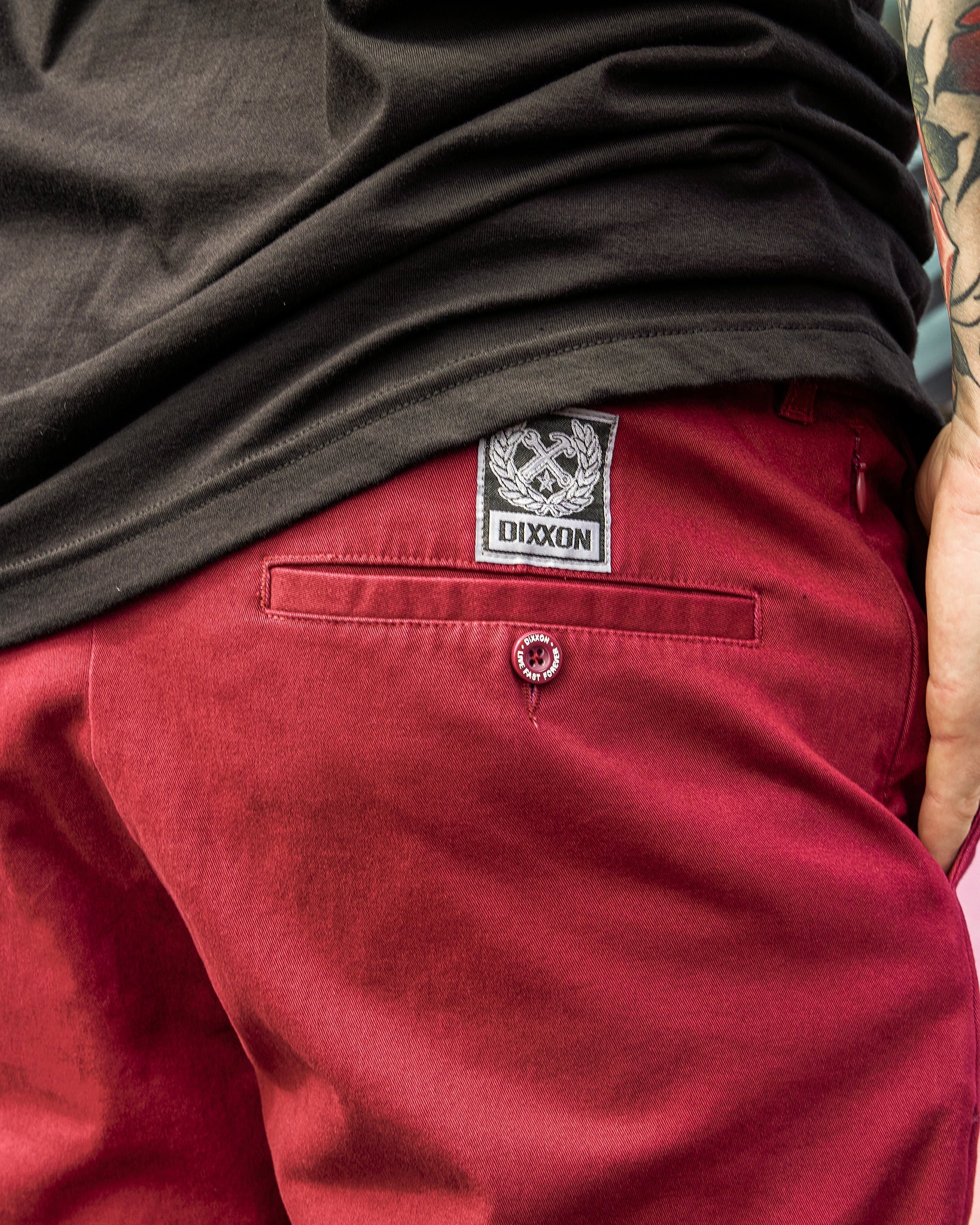 Chino Shorts - Maroon - view 3