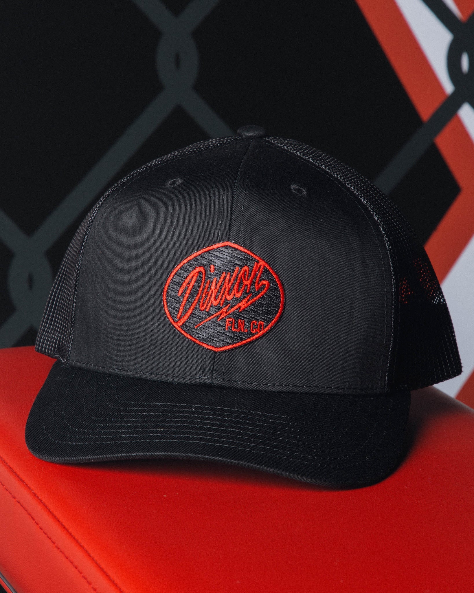 Esso Curved Bill Trucker Snapback - Red - Dixxon Flannel Co.