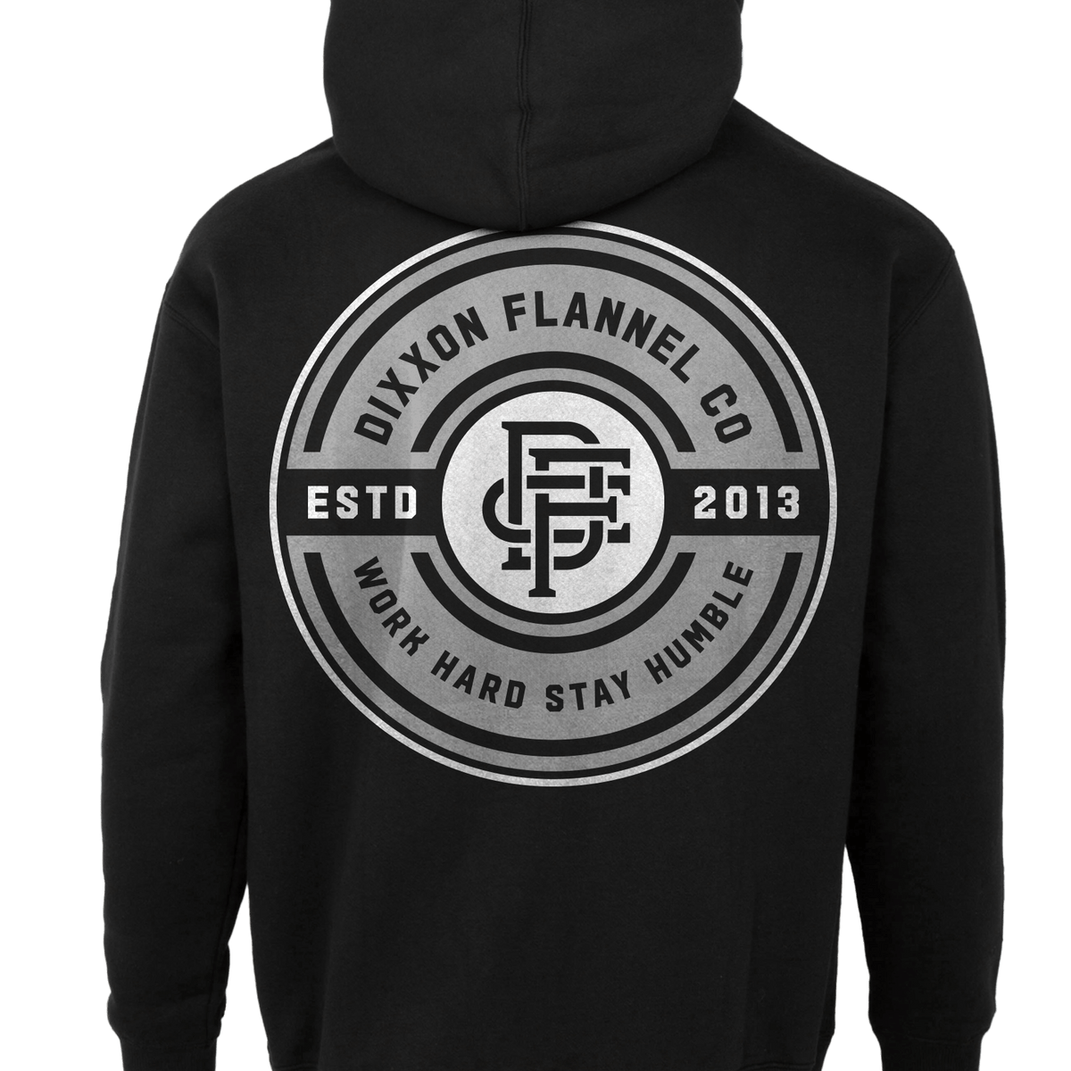 ロゴパッチワーク フーディー gray-white-work-hard-badge-zip