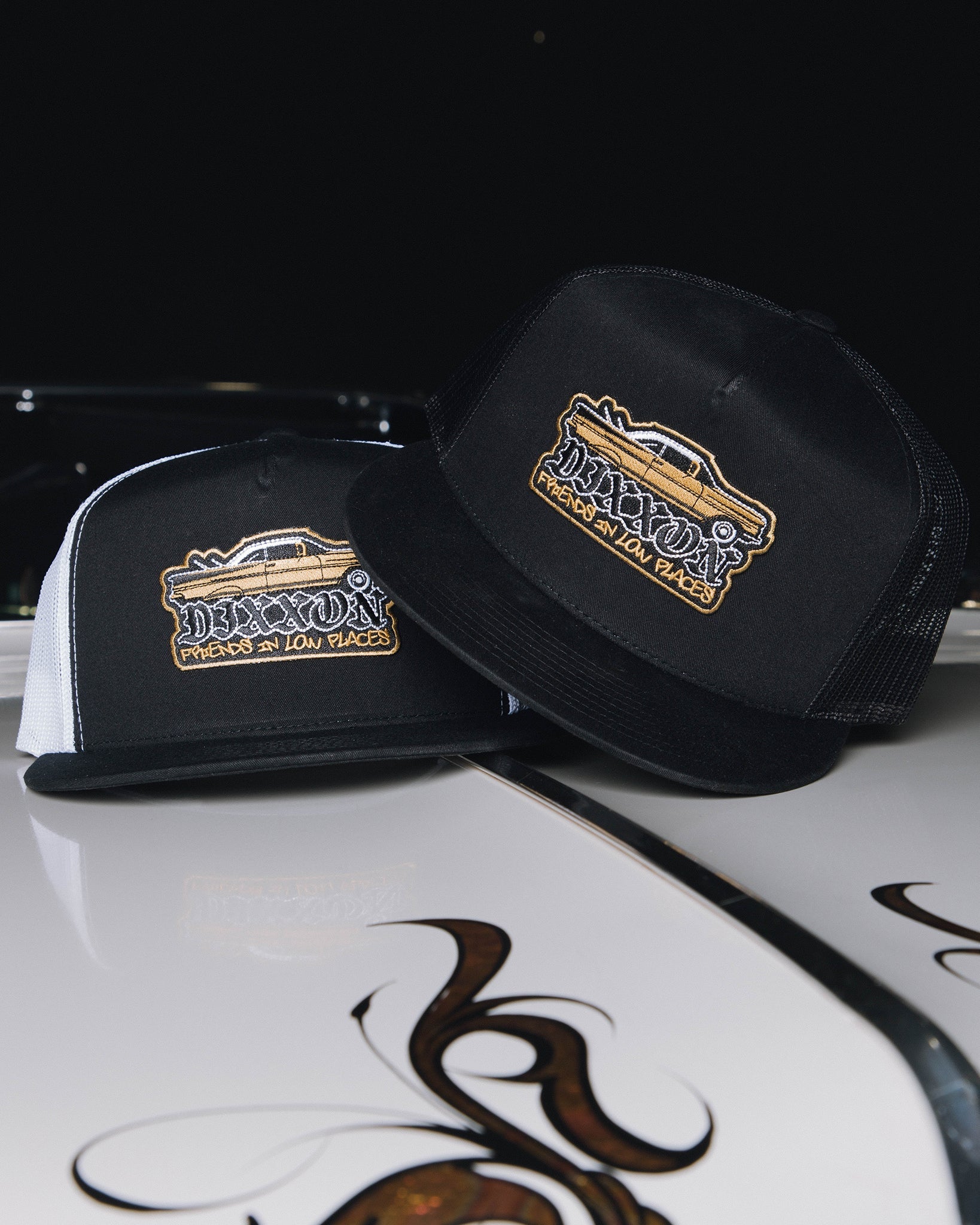 Low Places Hydraulic Flat Bill Trucker Snapback - Gold - Dixxon Flannel Co.