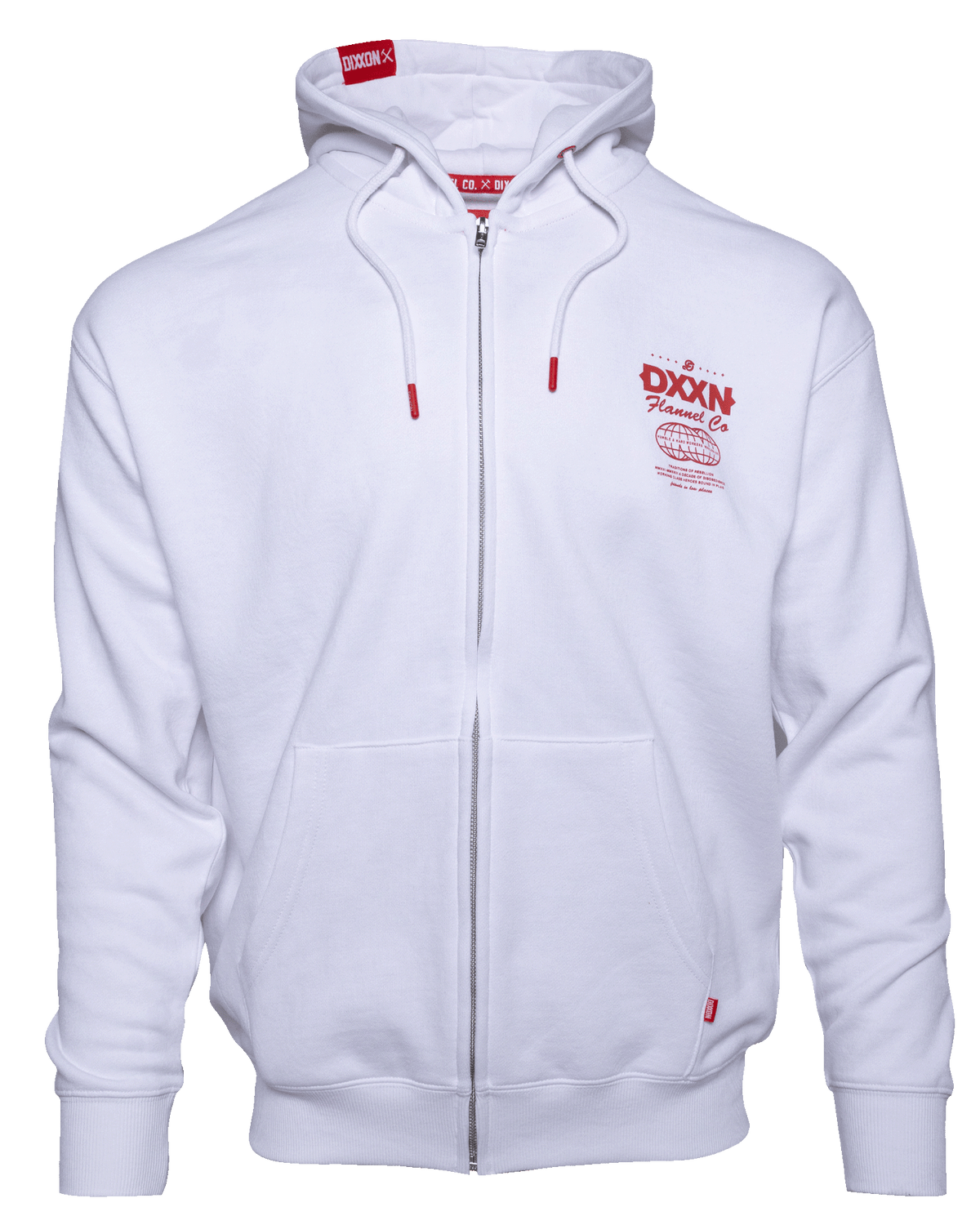 Red Tech Zip Up Hoodie - White - view 2