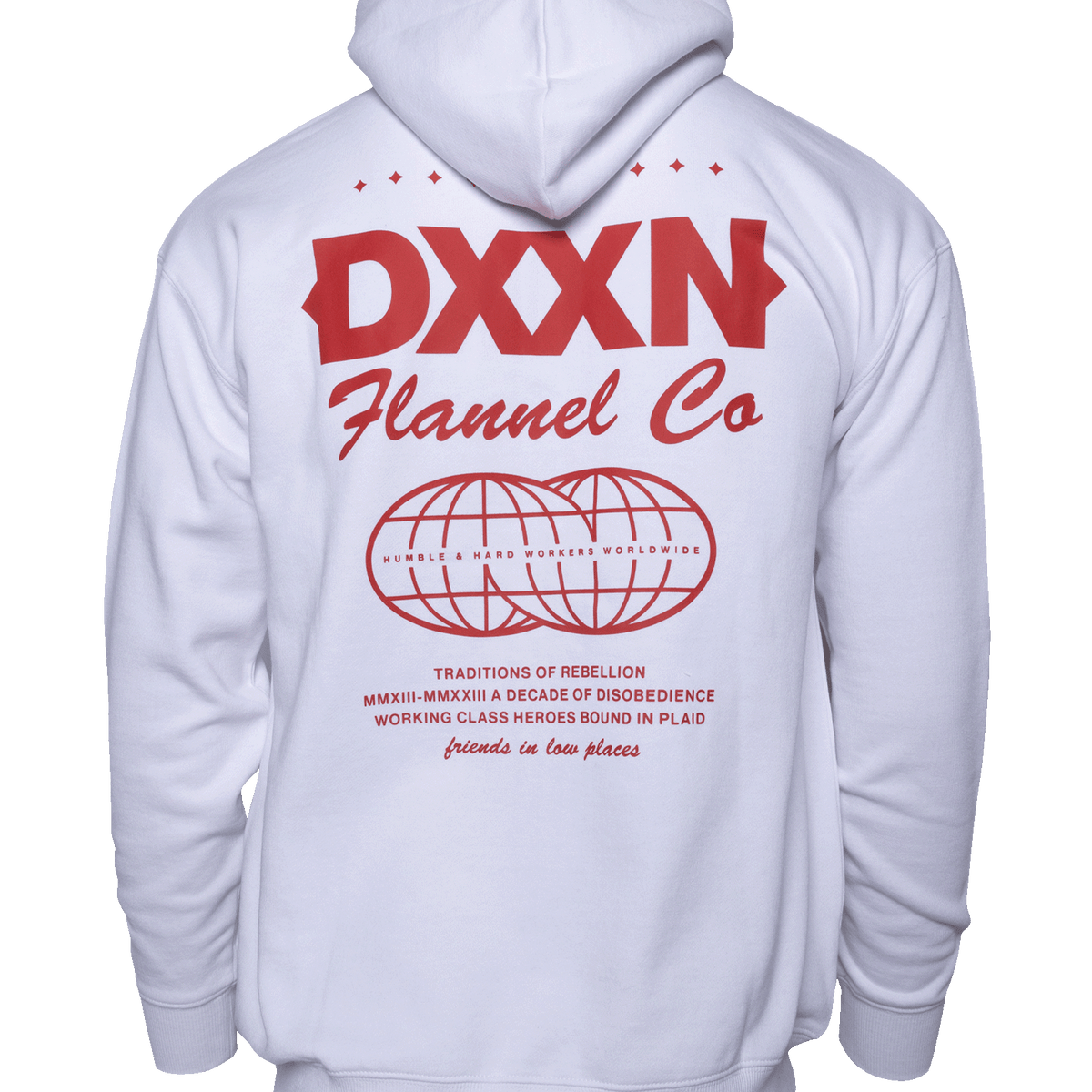Red Tech Zip Up Hoodie - White | Dixxon Flannel Co.