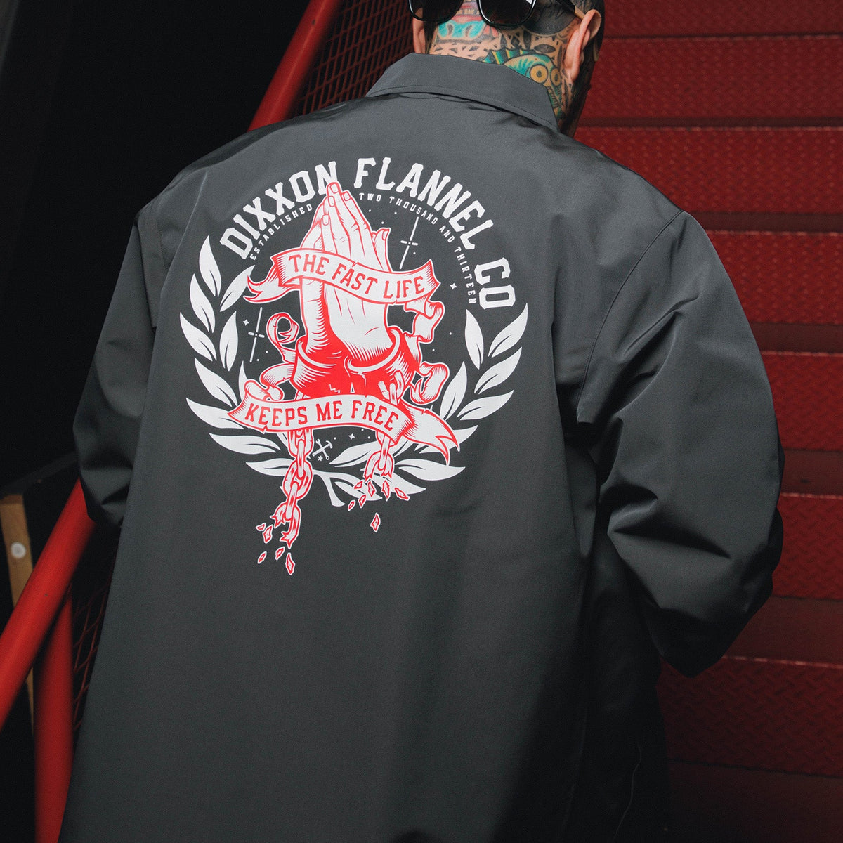 Red & White Otto Coaches Jacket - Gray | Dixxon: Shop Now