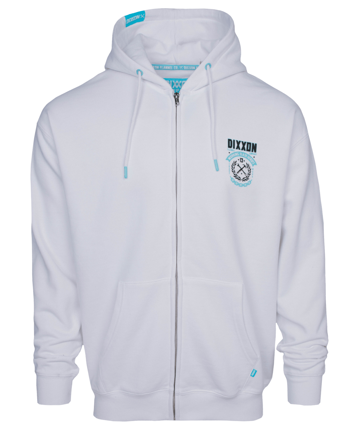 Tiffany & White Weld Zip Up Hoodie - White - view 3