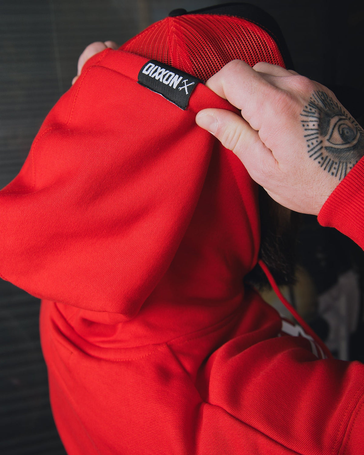 White Bolt Pullover Hoodie - Red - view 4