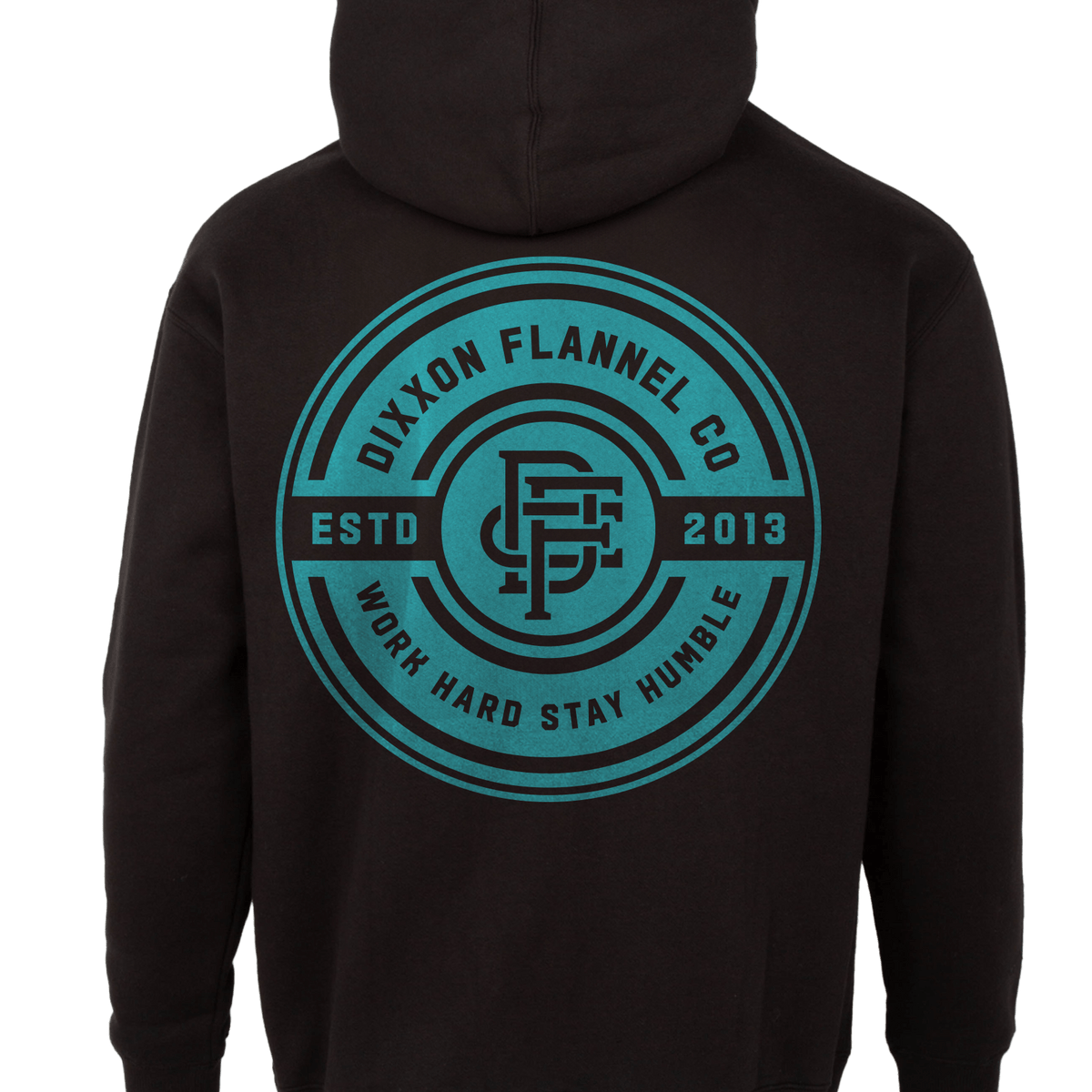 Women's Tiffany Work Hard Badge Zip Up Hoodie - Black | Dixxon