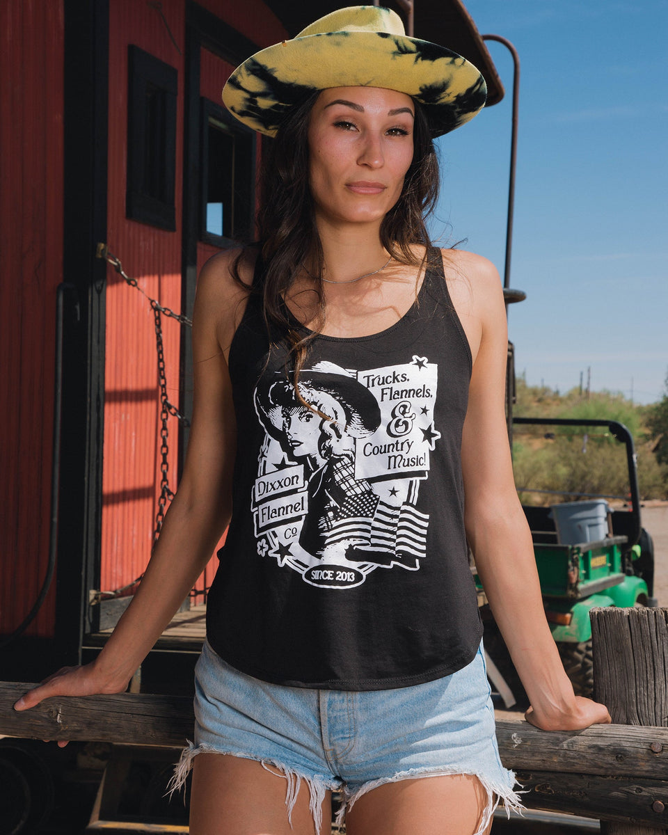 Women's Trucks, Flannels, & Country Music Flowy Tank | Dixxon Flannel Co.
