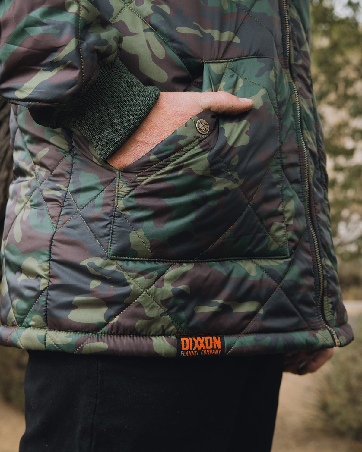 Woodland Diamond Stitch Quilted Jacket view 15