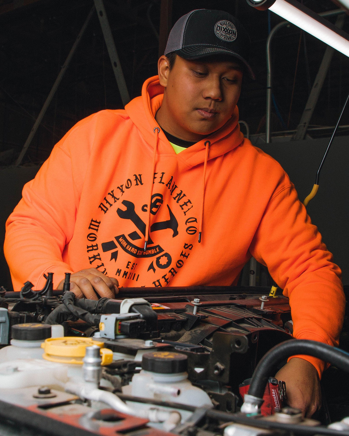 Working Class Heroes Hi-Vis Pullover Hoodie - Orange - view 2