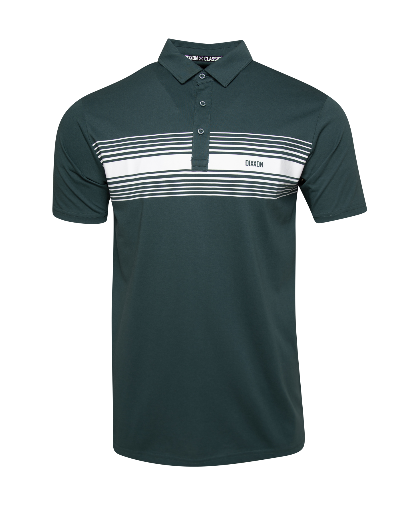 White Stripe Premium Polo - Green view 2