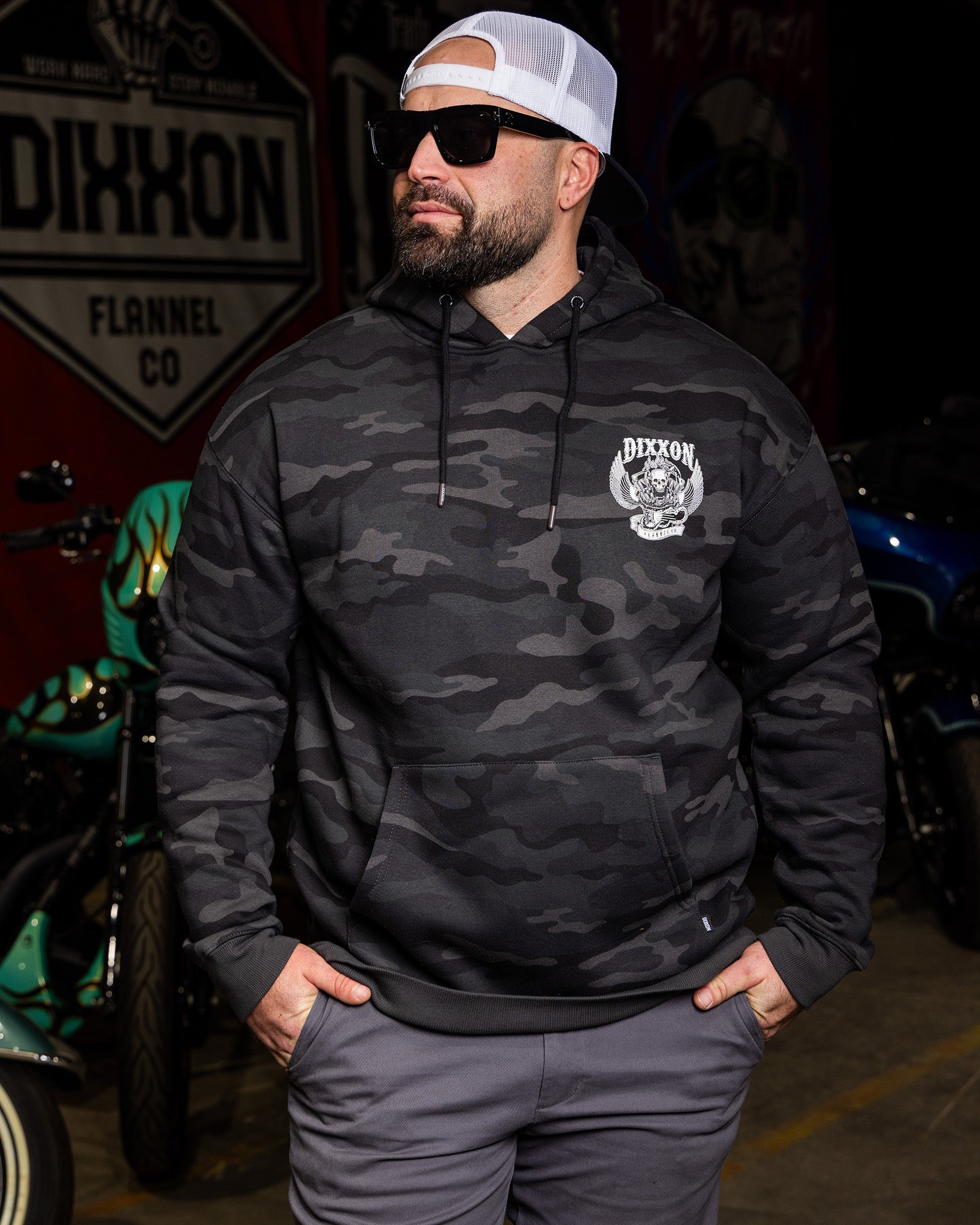 1984 Pullover Hoodie - Black Camo | Dixxon Flannel Co.