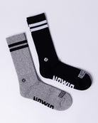 2pk Premium Crew Socks - Black & Gray - Dixxon Flannel Co.