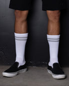 3pk Premium Crew Socks - White - Dixxon Flannel Co.