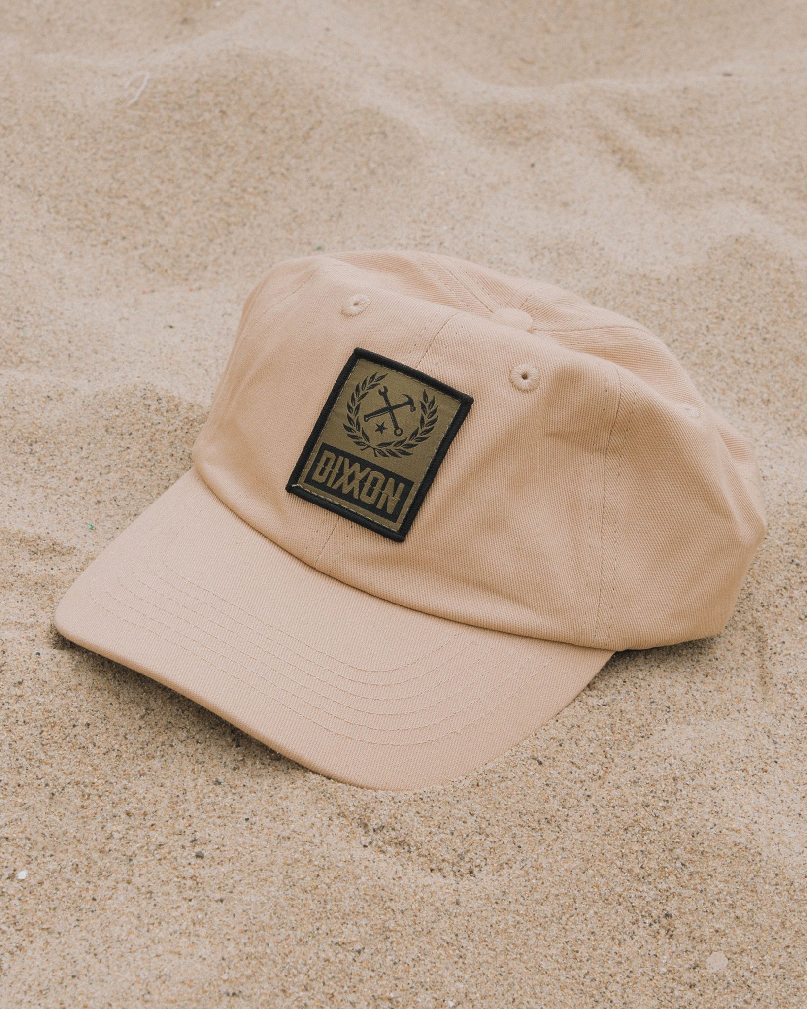 6-Panel Curved Bill Box Crest Hat - Black & Khaki - view 1