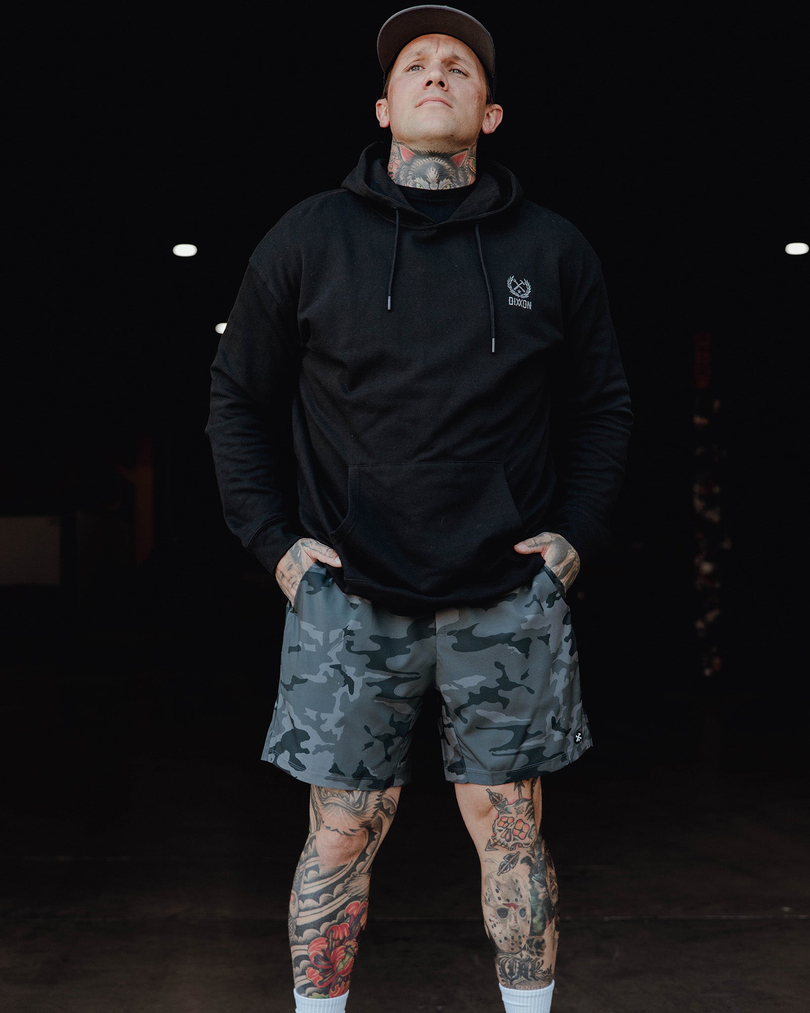 7 Gym Shorts Black Camo
