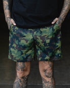 7" Gym Shorts - Green Camo - Dixxon Flannel Co.
