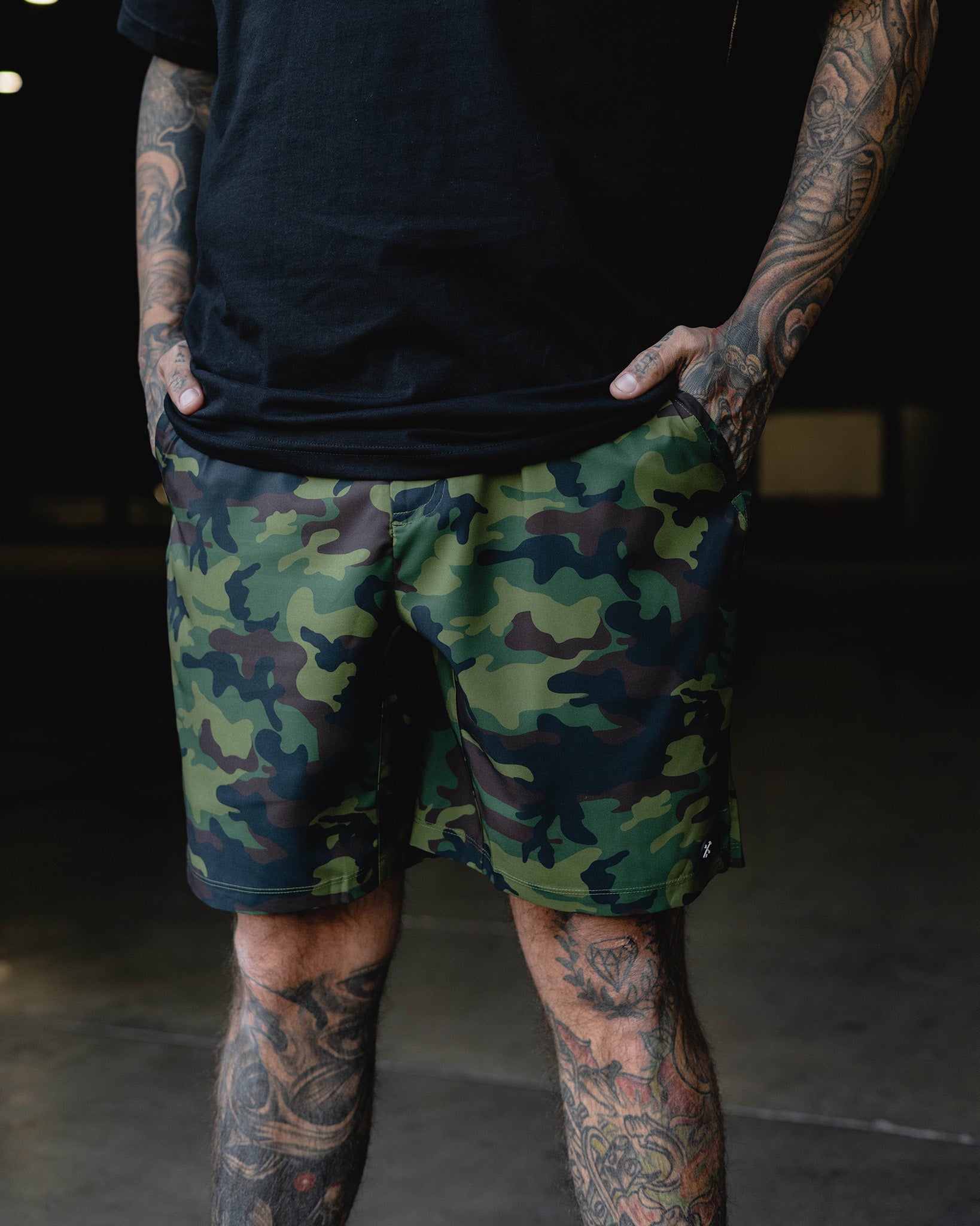 9" Gym Shorts - Green Camo - Dixxon Flannel Co.