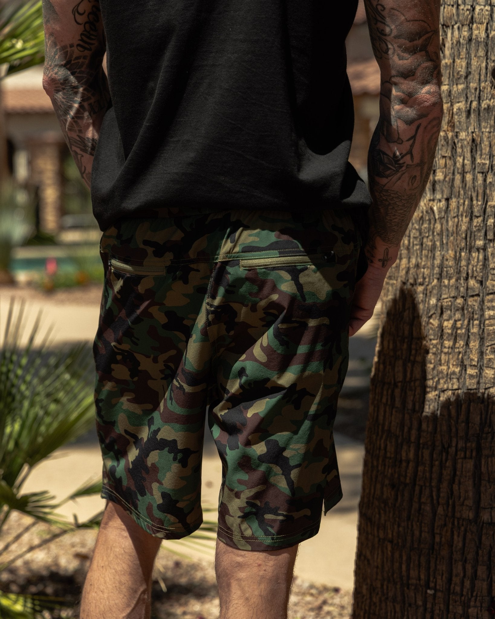 Dixxon Green Camo Gym Shorts: Shop Activewear Today