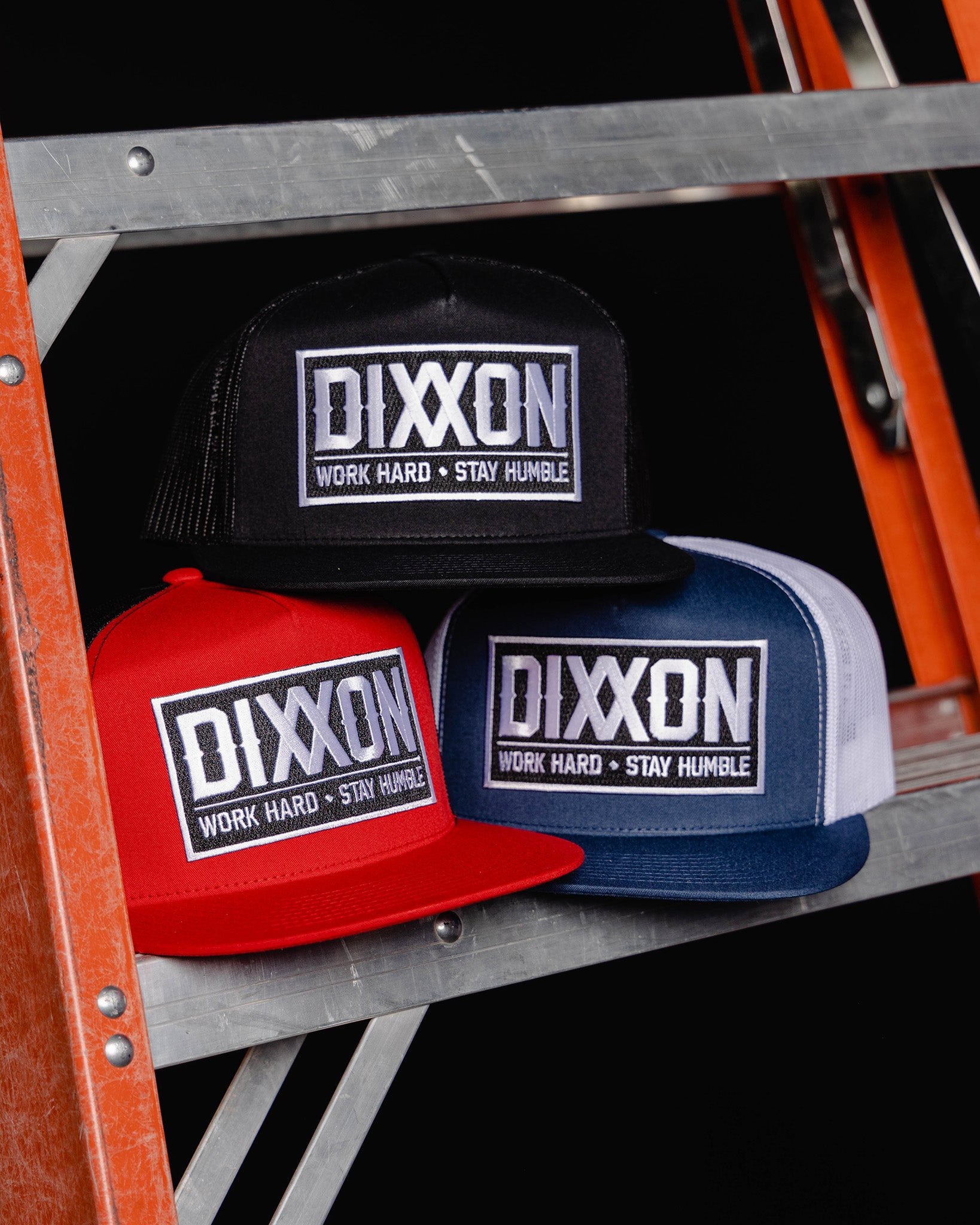 Work Hard Stay Humble Flat Bill Trucker Snapback - view 1