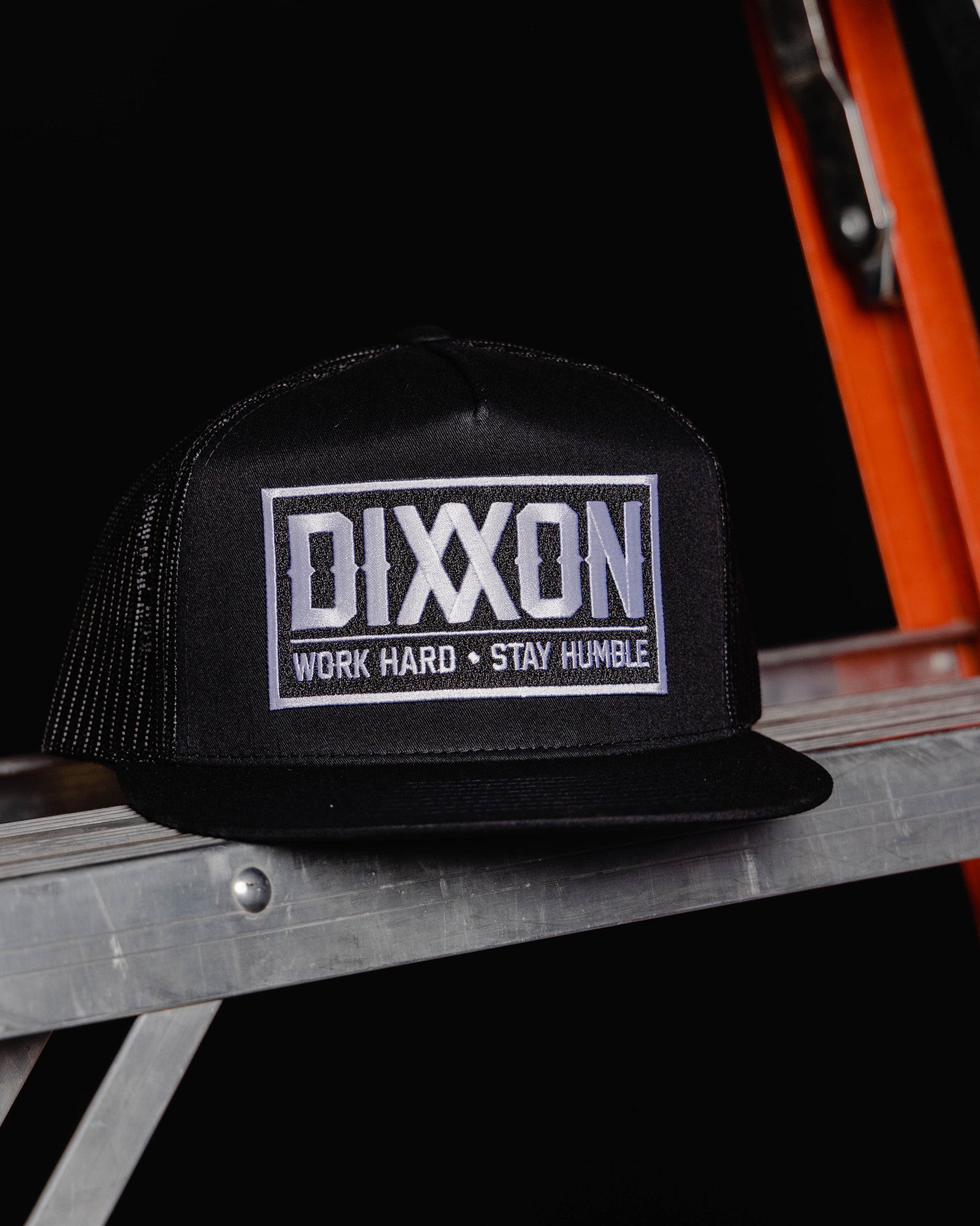 Work Hard Stay Humble Flat Bill Trucker Snapback - view 3