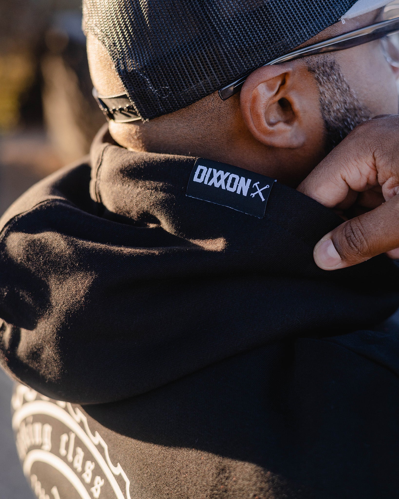 White Working Class Gear Pullover Hoodie - Black | Dixxon Flannel Co.